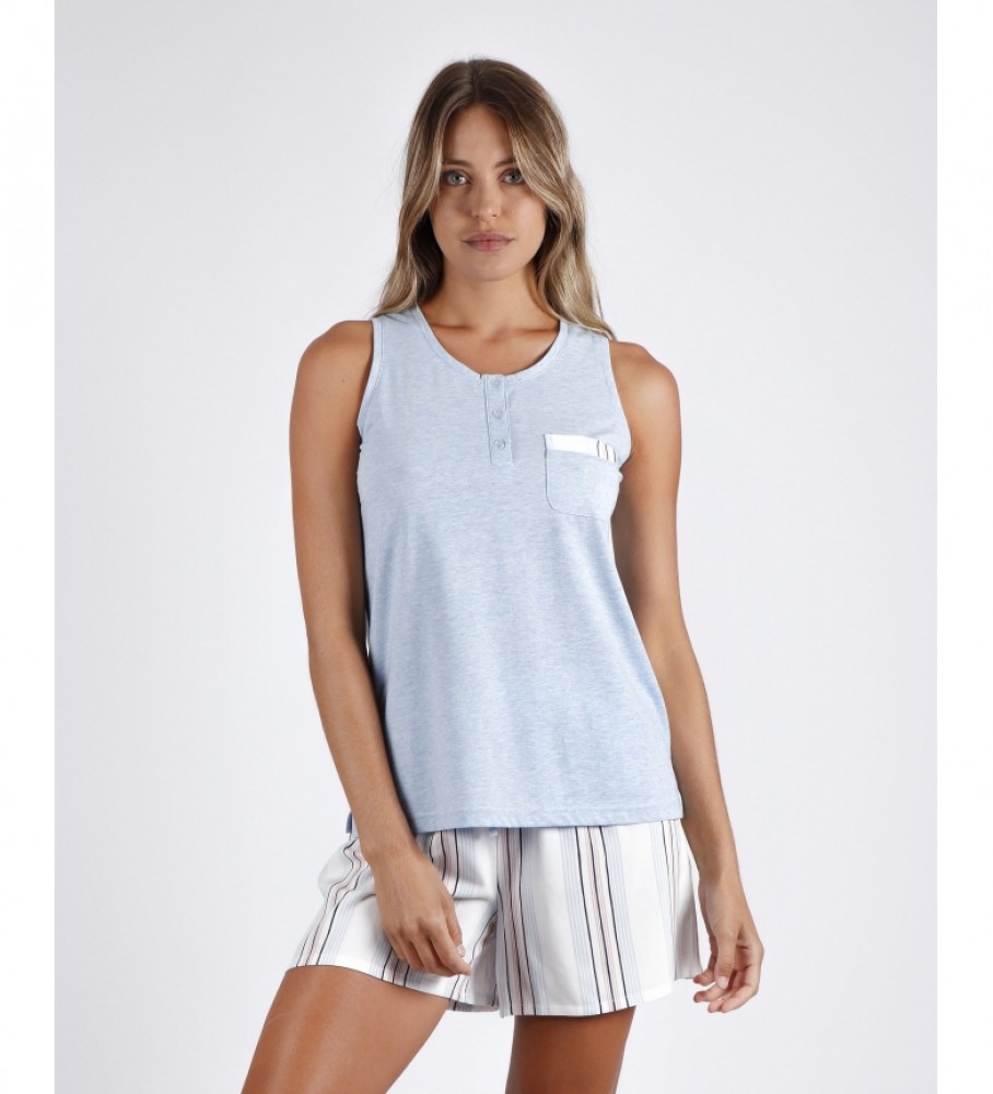 Admas ADMAS CLASSIC Sleeveless Pajamas Summer Stripes blue
