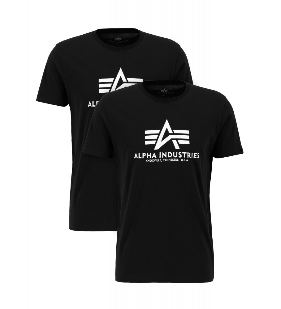 ALPHA INDUSTRIES Pack of 2 black t-shirts - ESD Store fashion, footwear and  accessories - best brands shoes and designer shoes