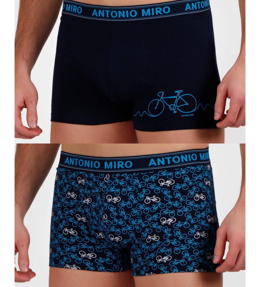Antonio Miro Pack 2 Boxers Bikes Noir, Bleu