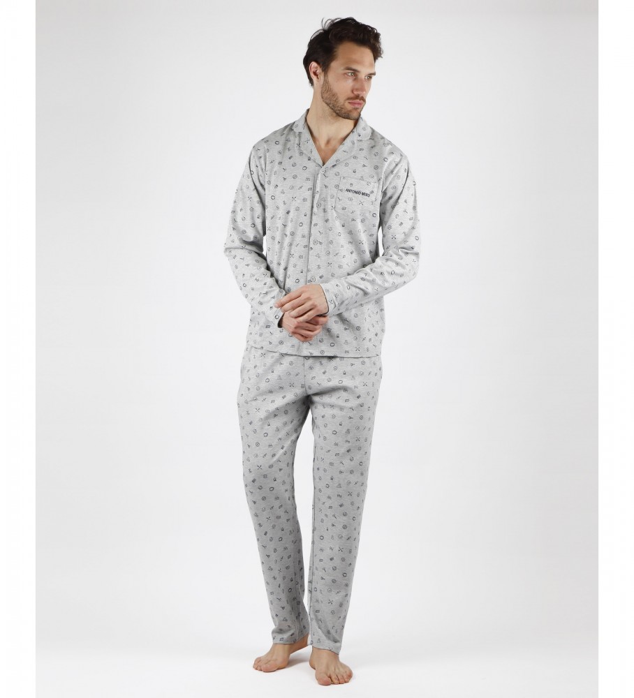 Antonio Miro Pyjama ouvert Gris nuit