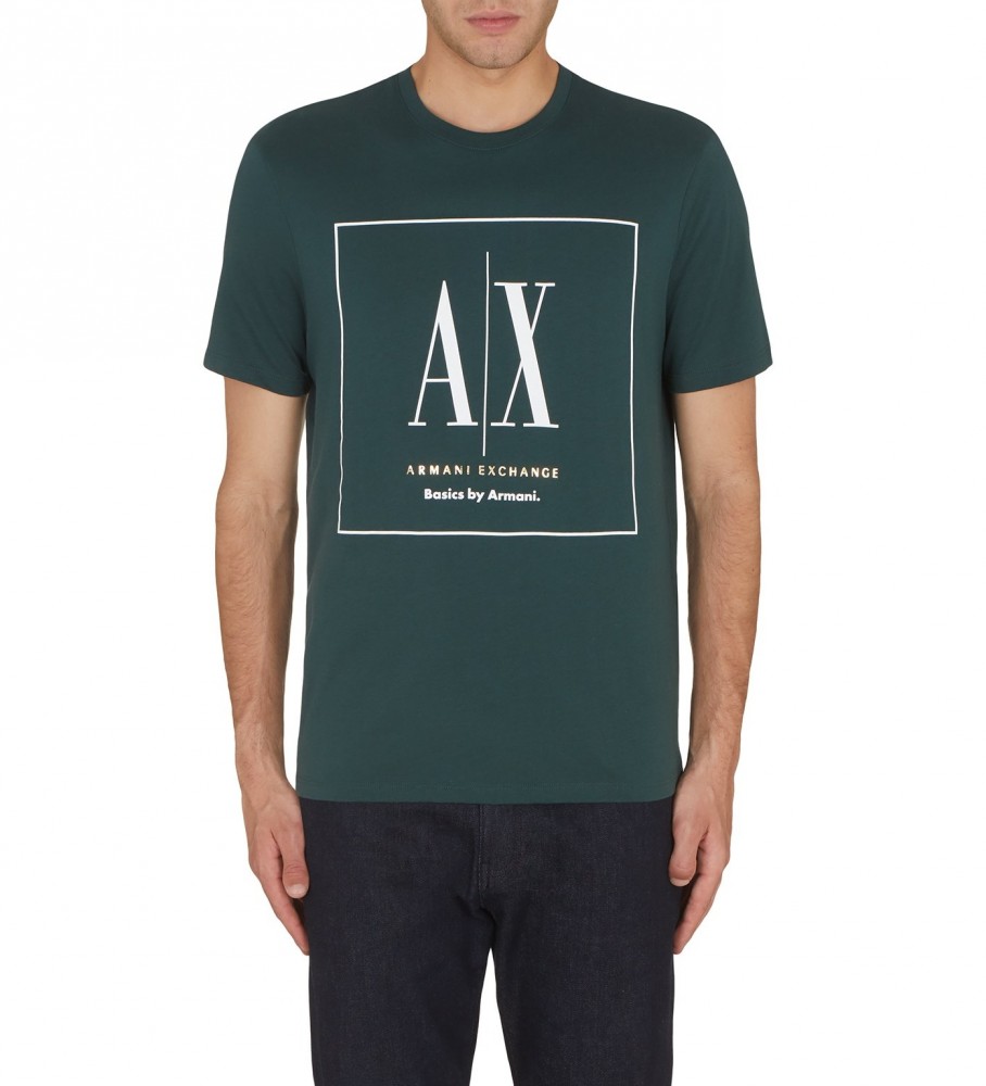 Armani Exchange T-shirt large logo green - ESD Store fashion, footwear and  accessories - best brands shoes and designer shoes