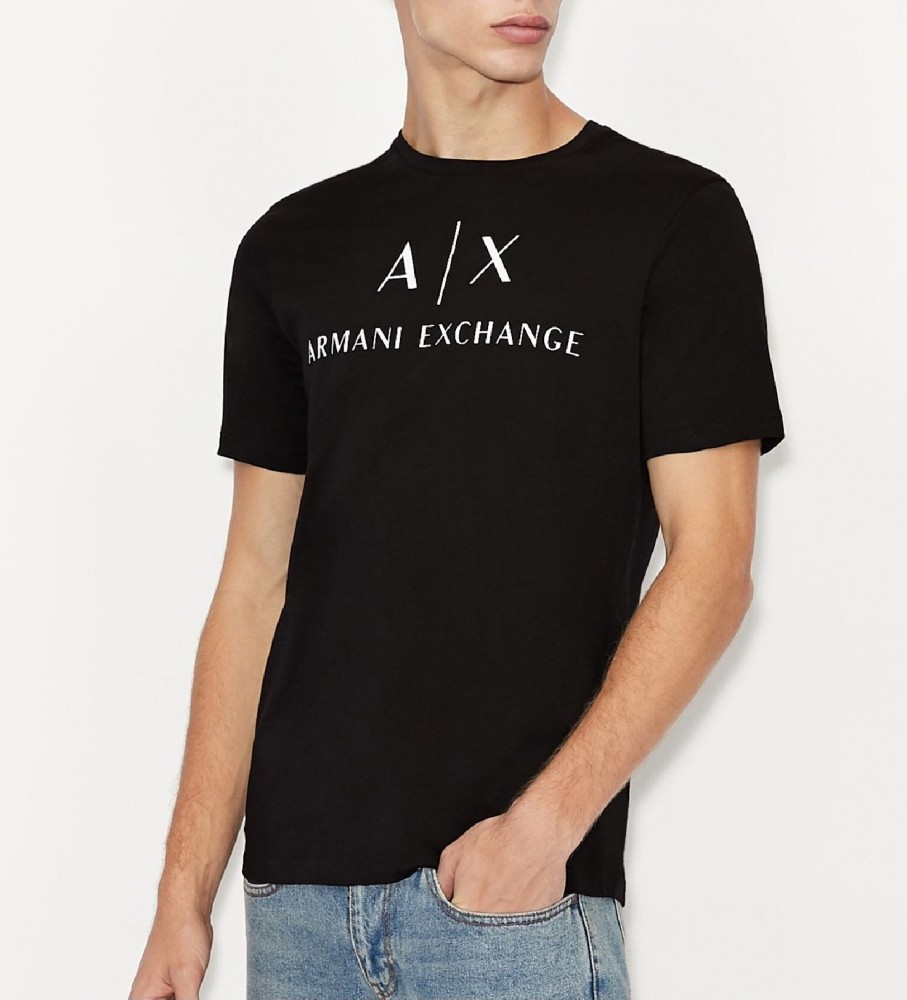 Armani Exchange Camiseta manga corta cuello caja negro