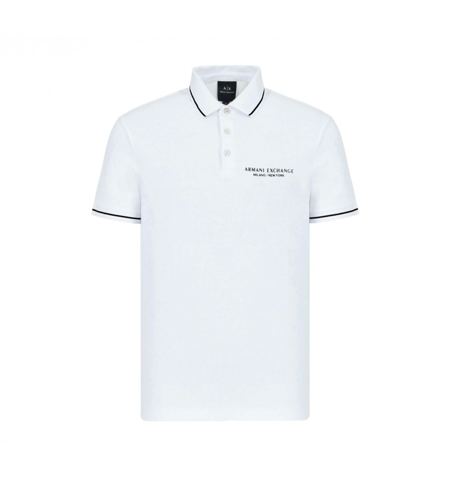 Armani Exchange Basic white polo shirt