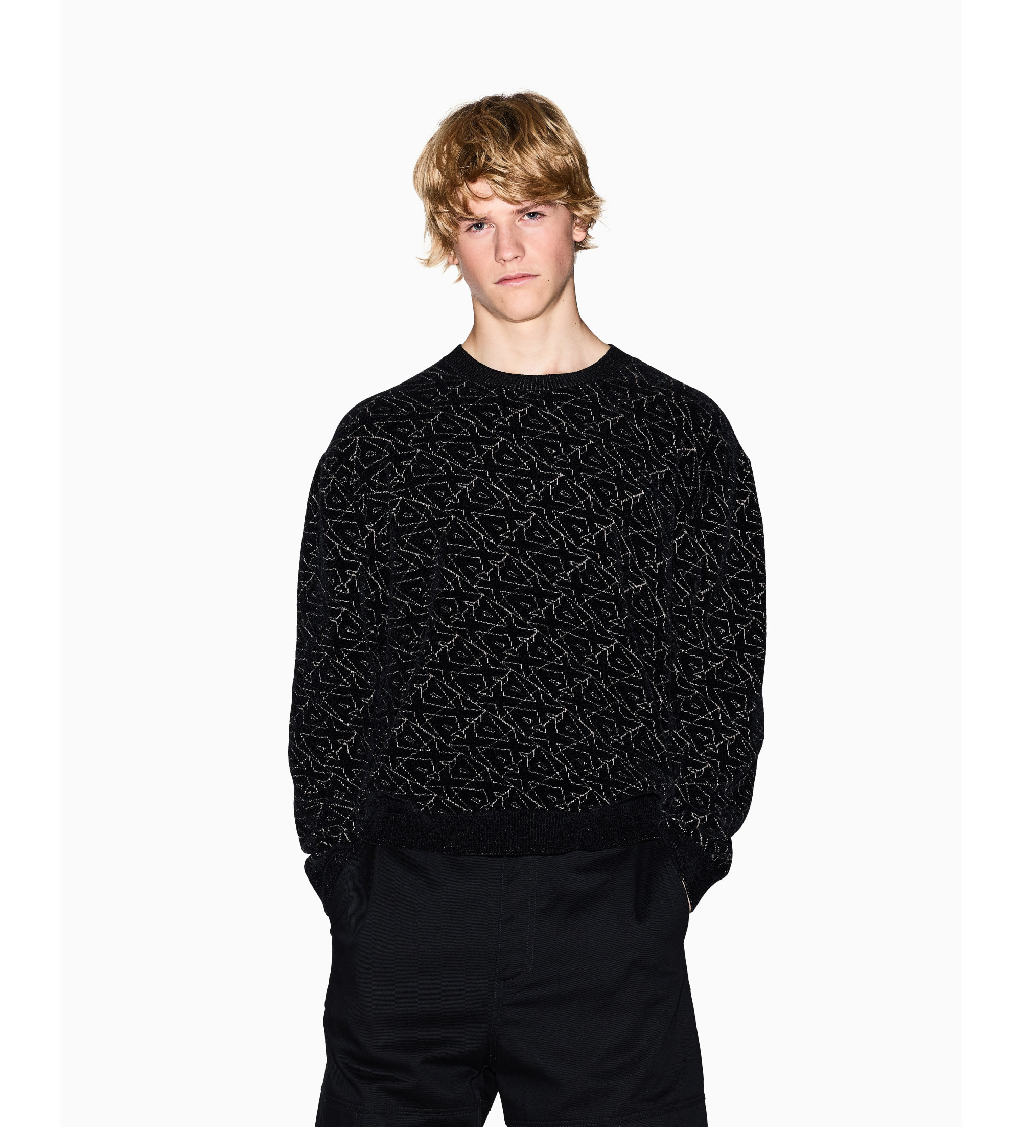 A|X Armani Exchange Sweat monogramme noir A|X Armani Exchange Sweat monogramme noir