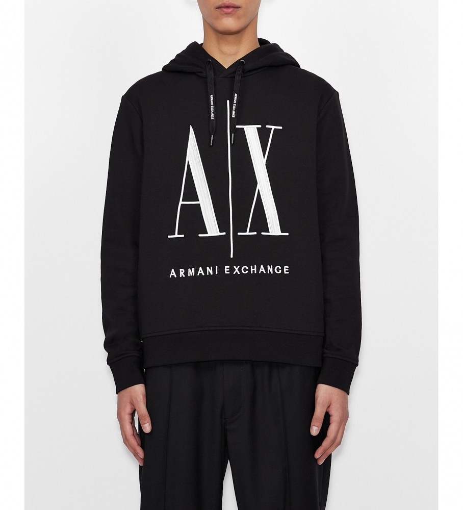 Armani Exchange ICON hooded sweatshirt black