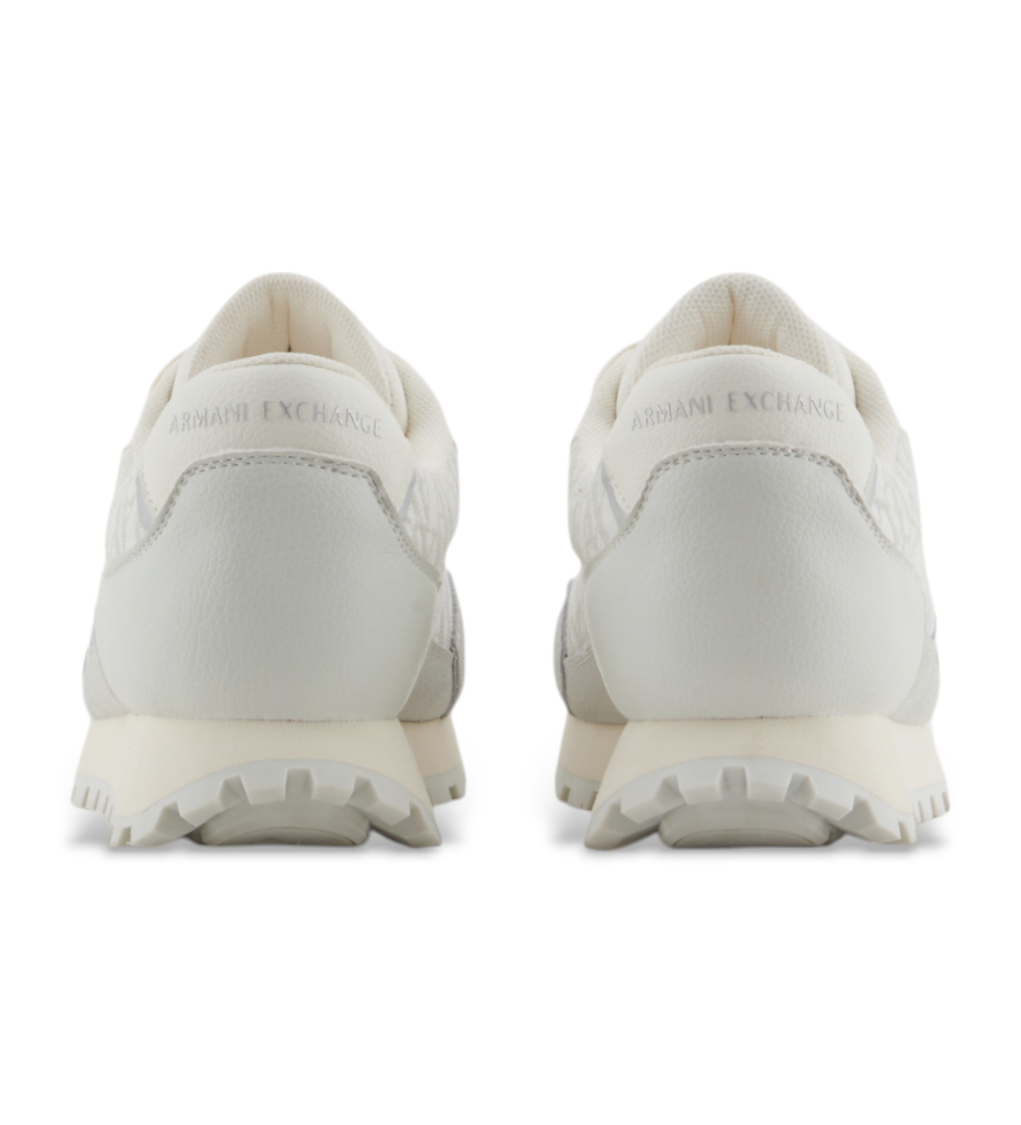 Y♢572 iaminc Armani Exchange Logo trenerów biały, szary - Sklep Esdemarca