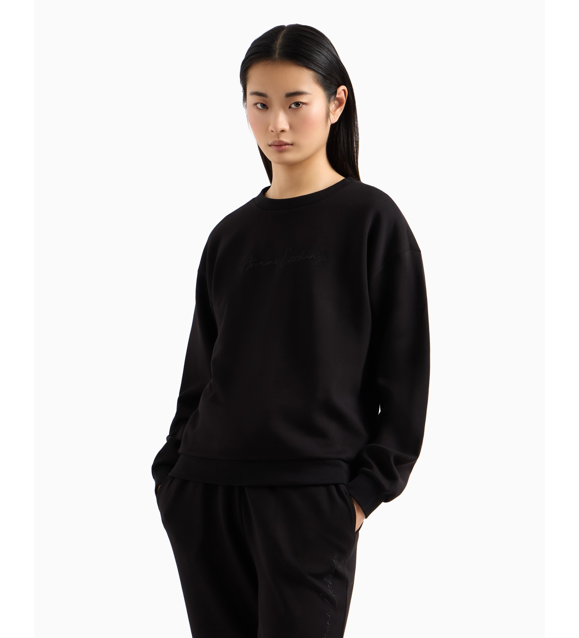 A|X Armani Exchange Sweat-shirt ras du cou noir A|X Armani Exchange Sweat-shirt ras du cou noir