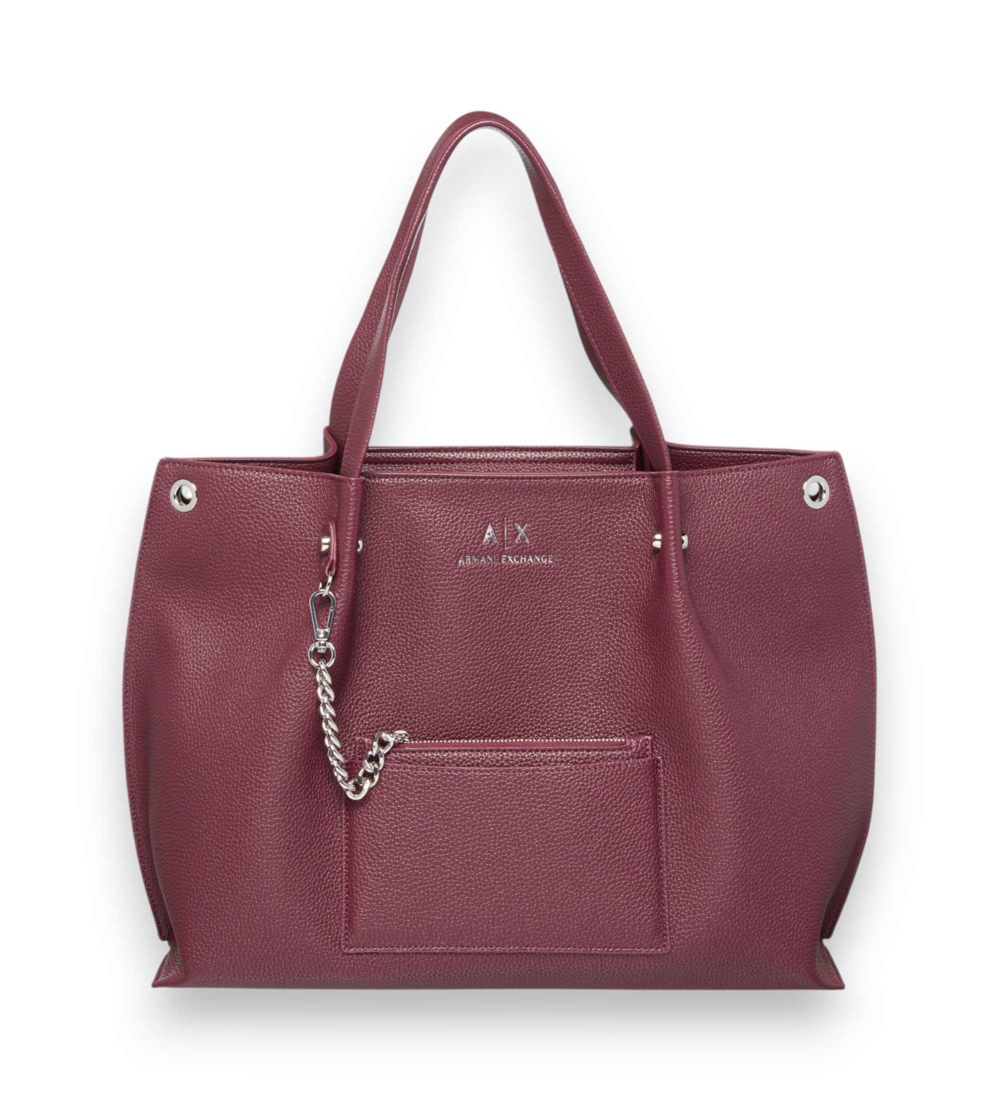 A|X Armani Exchange Sac à main à chaîne de couleur bourgogne A|X Armani Exchange Sac à main à chaîne de couleur bourgogne