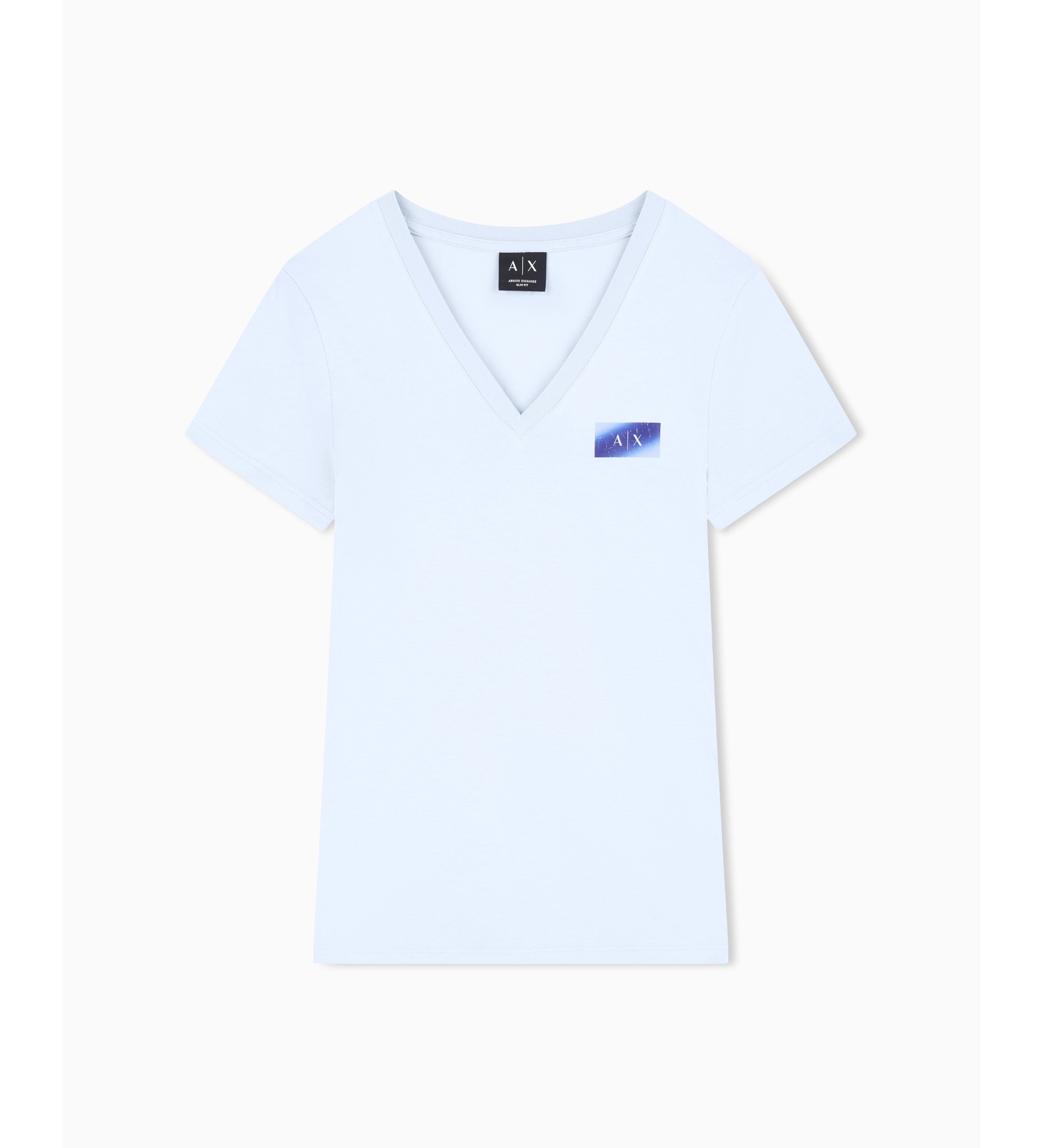A|X Armani Exchange Dopasowana koszulka niebieska