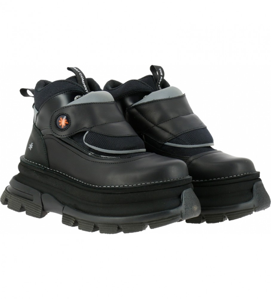 Stivaletti Art Core 2 1643 in pelle nera - Altezza plateau: 6,5 cm-