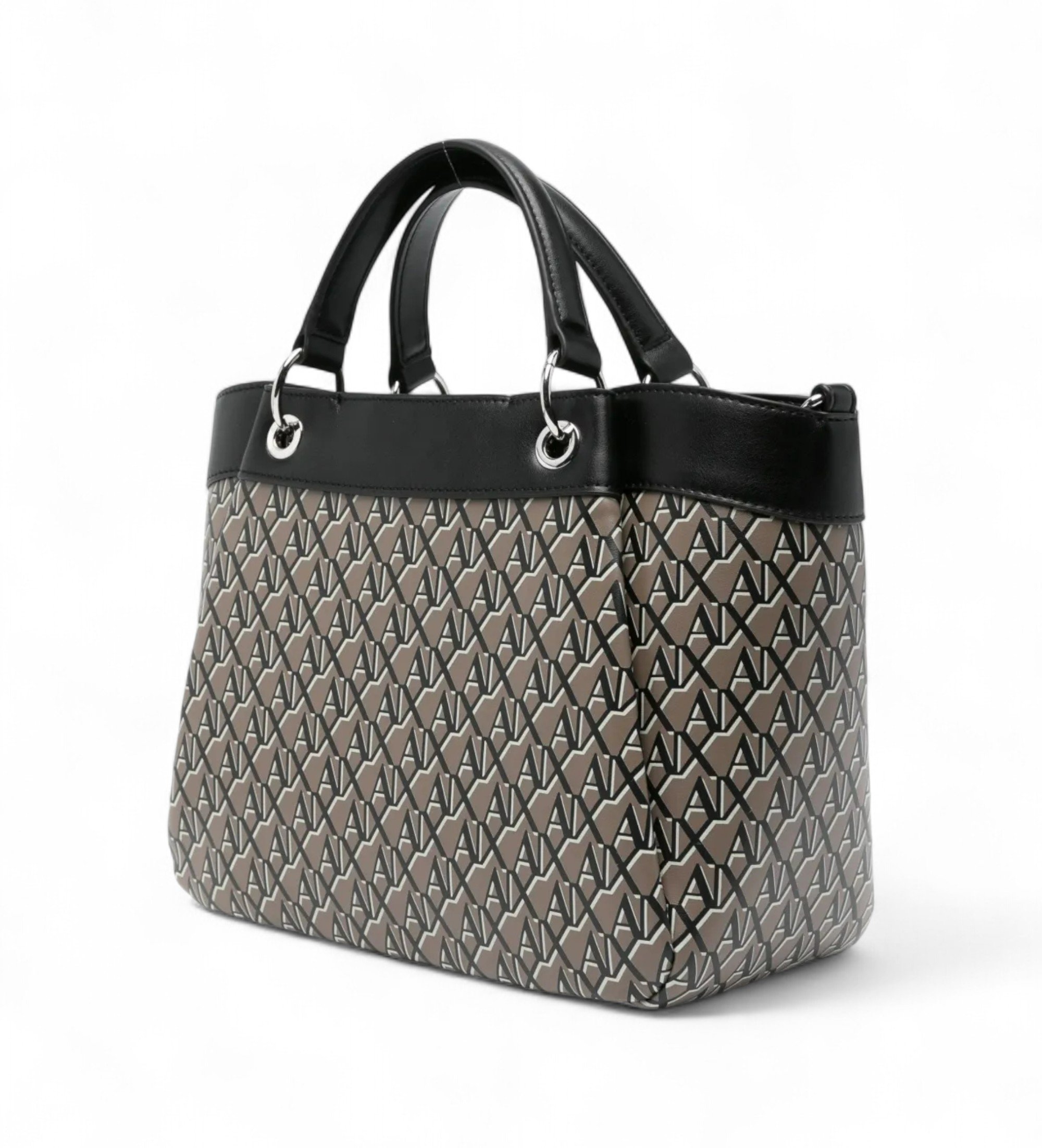 A|X Armani Exchange Sac à main monogramme marron A|X Armani Exchange Sac à main monogramme marron