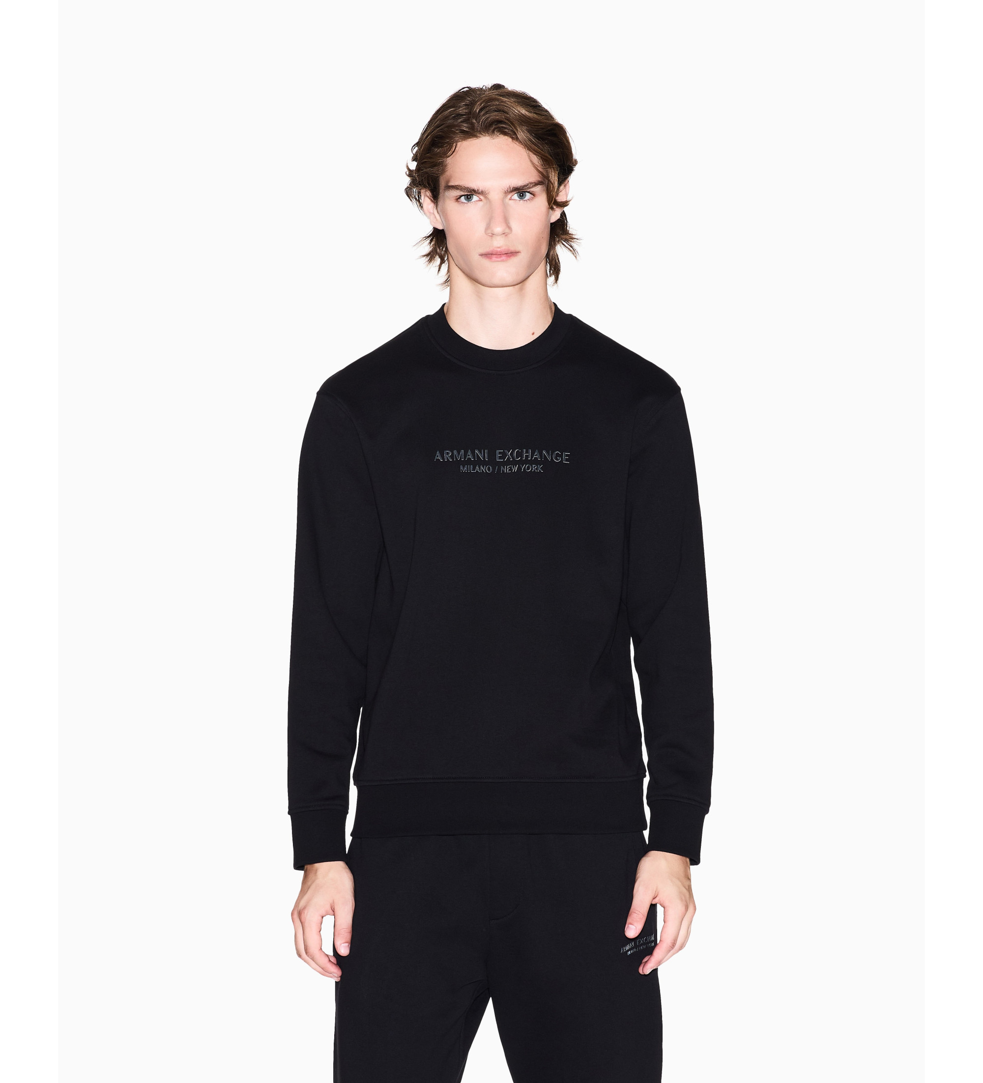 A|X Armani Exchange Sweatshirt mit Logo in Schwarz A|X Armani Exchange Sweatshirt mit Logo in Schwarz