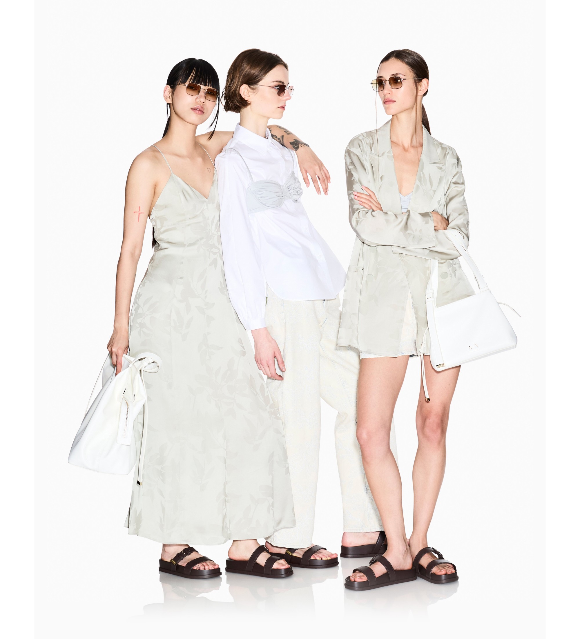 A|X Armani Exchange Koszula Oversize bia?a