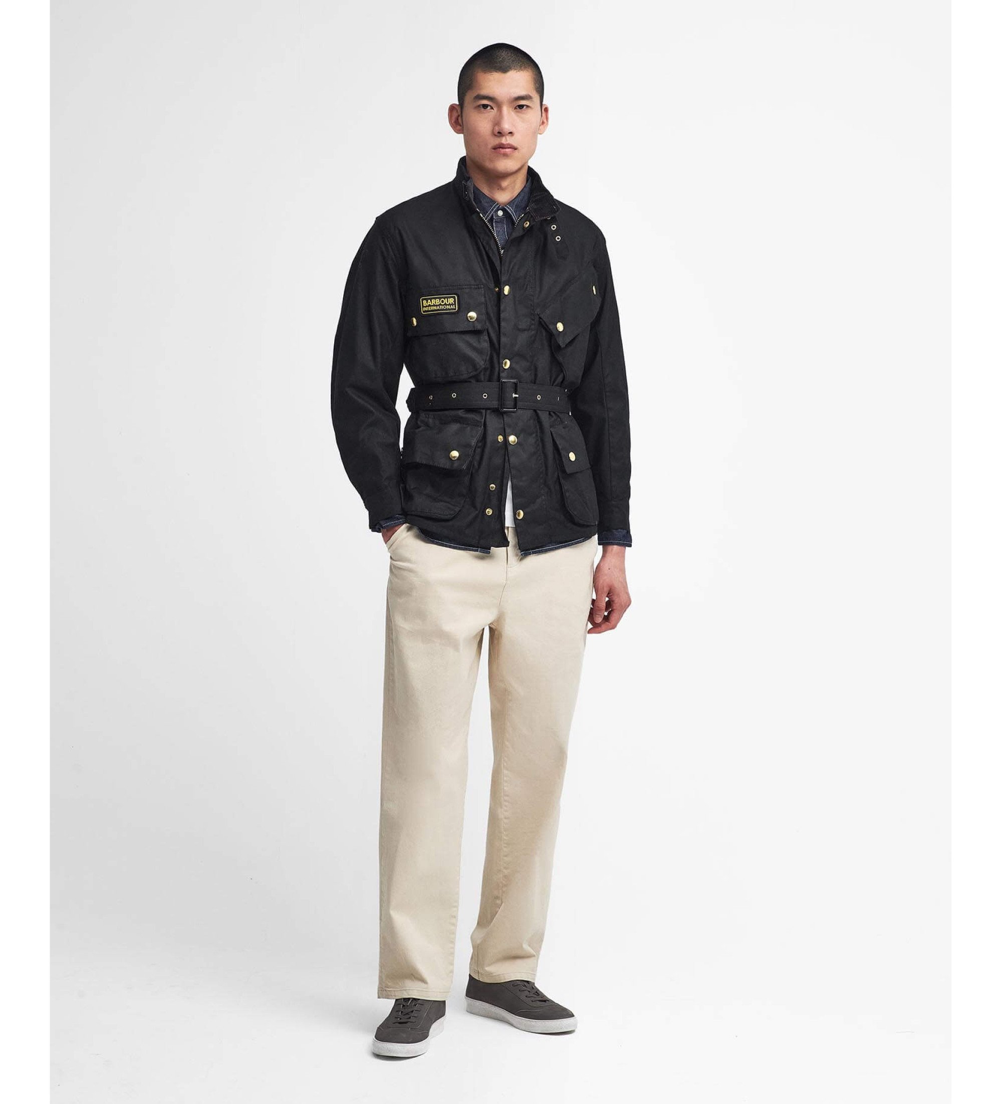 Barbour Internacional Czarna kurtka International Original Waxed