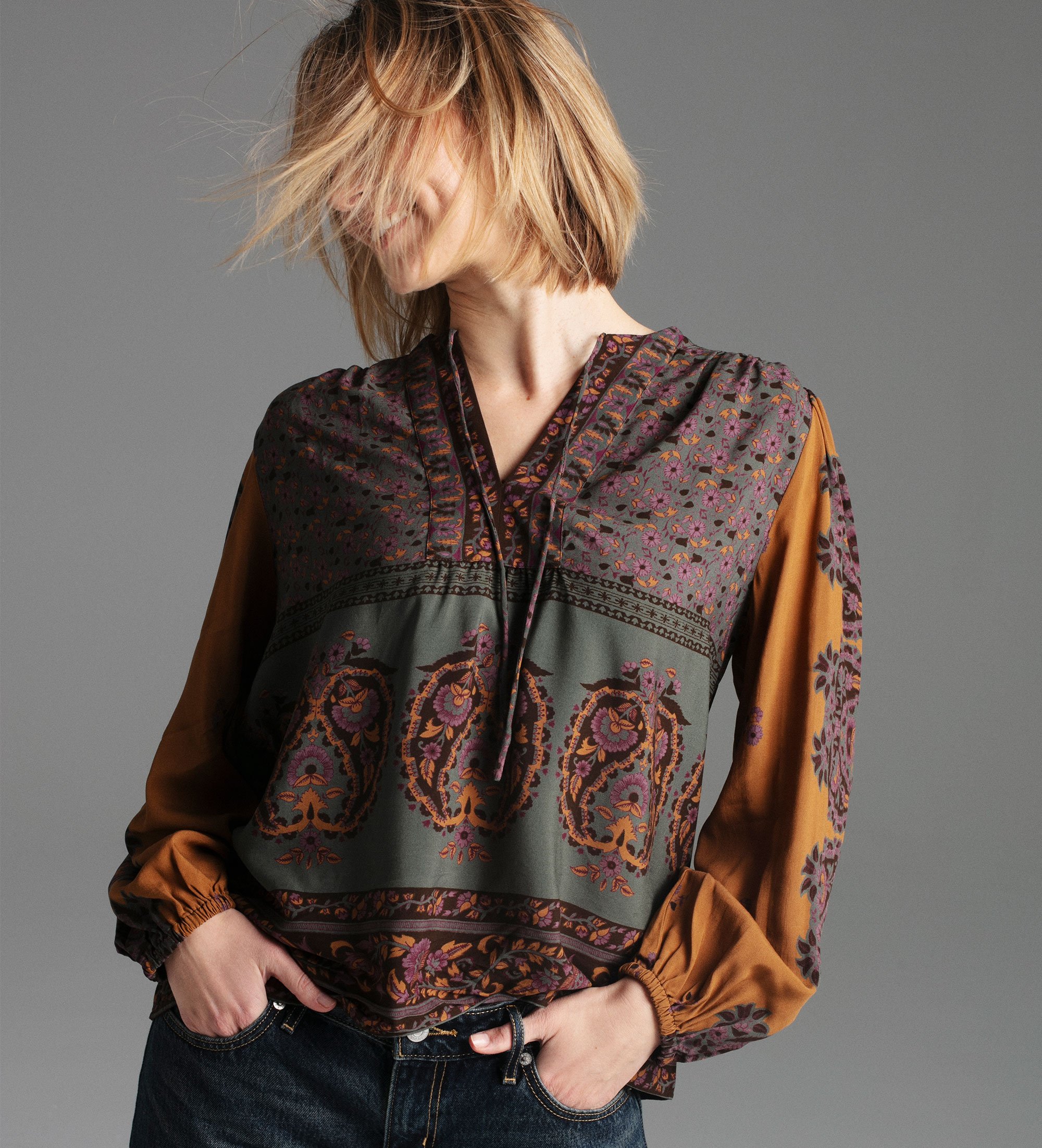 BA&SH Brązowa bluzka Baker