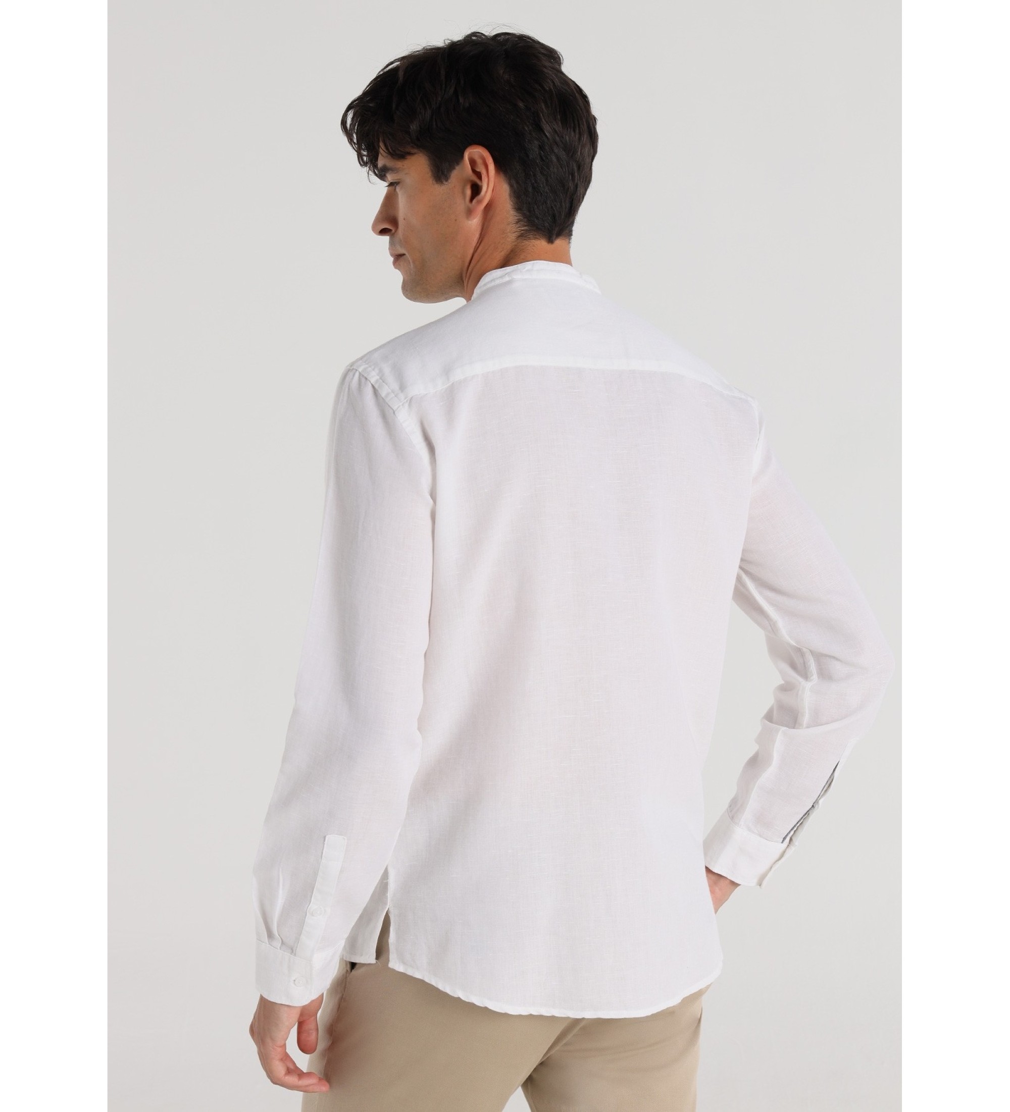 Bendorff Camisa de manga comprida, gola mao com logtipo branco no peito