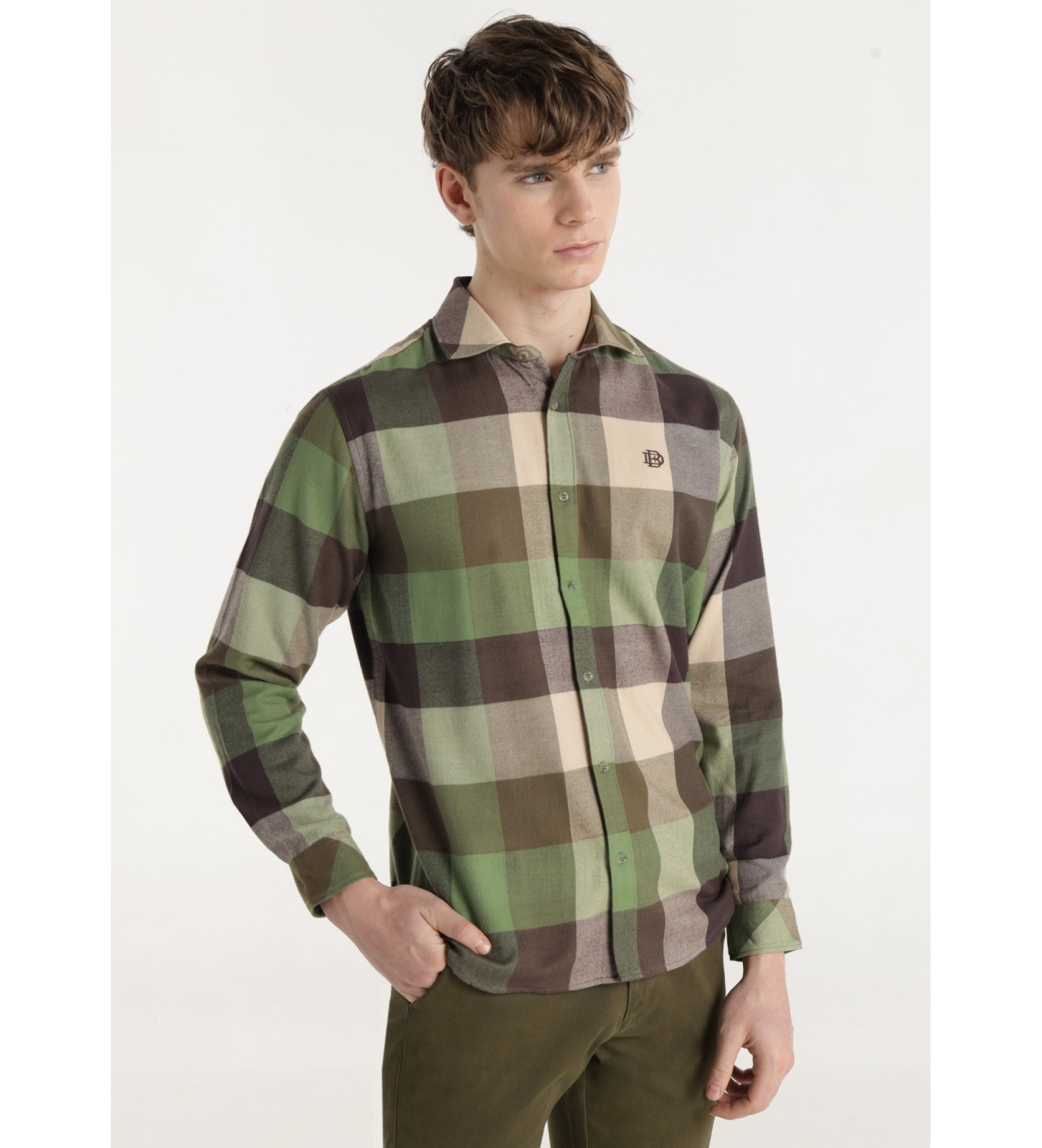 Bendorff Camicia di flanella a quadri verdi