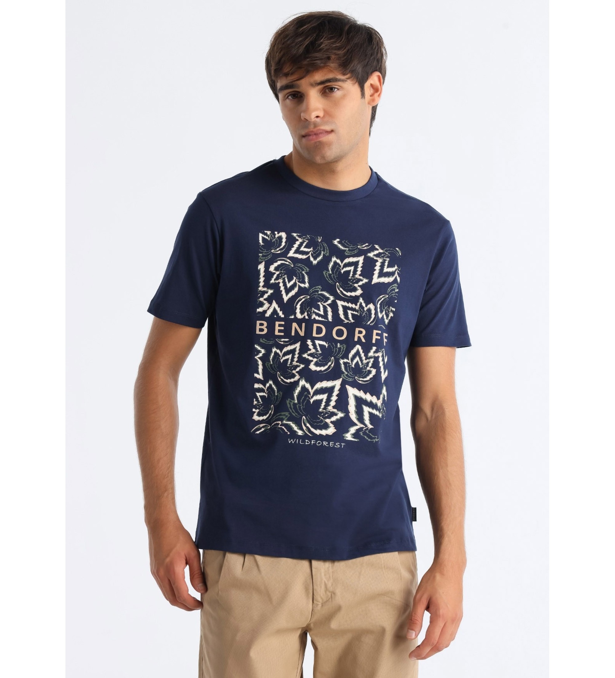 Bendorff T-shirt grfica folhas da marinha