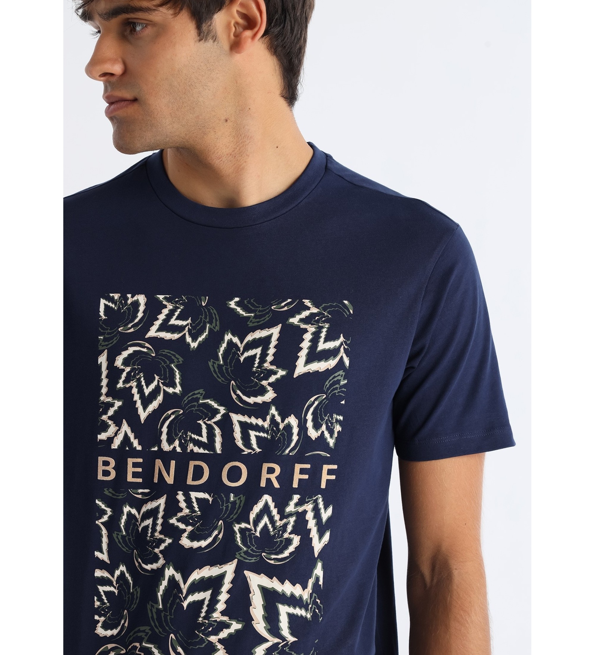 Bendorff T-shirt grfica folhas da marinha