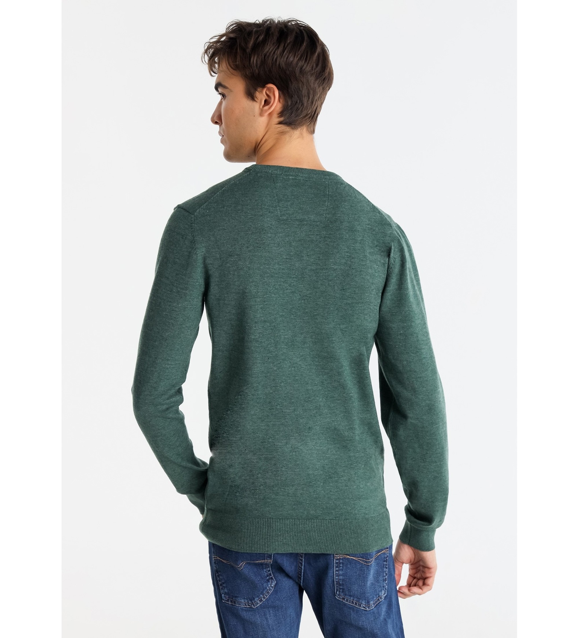 Bendorff Pull basique en tricot avec logo brod vert