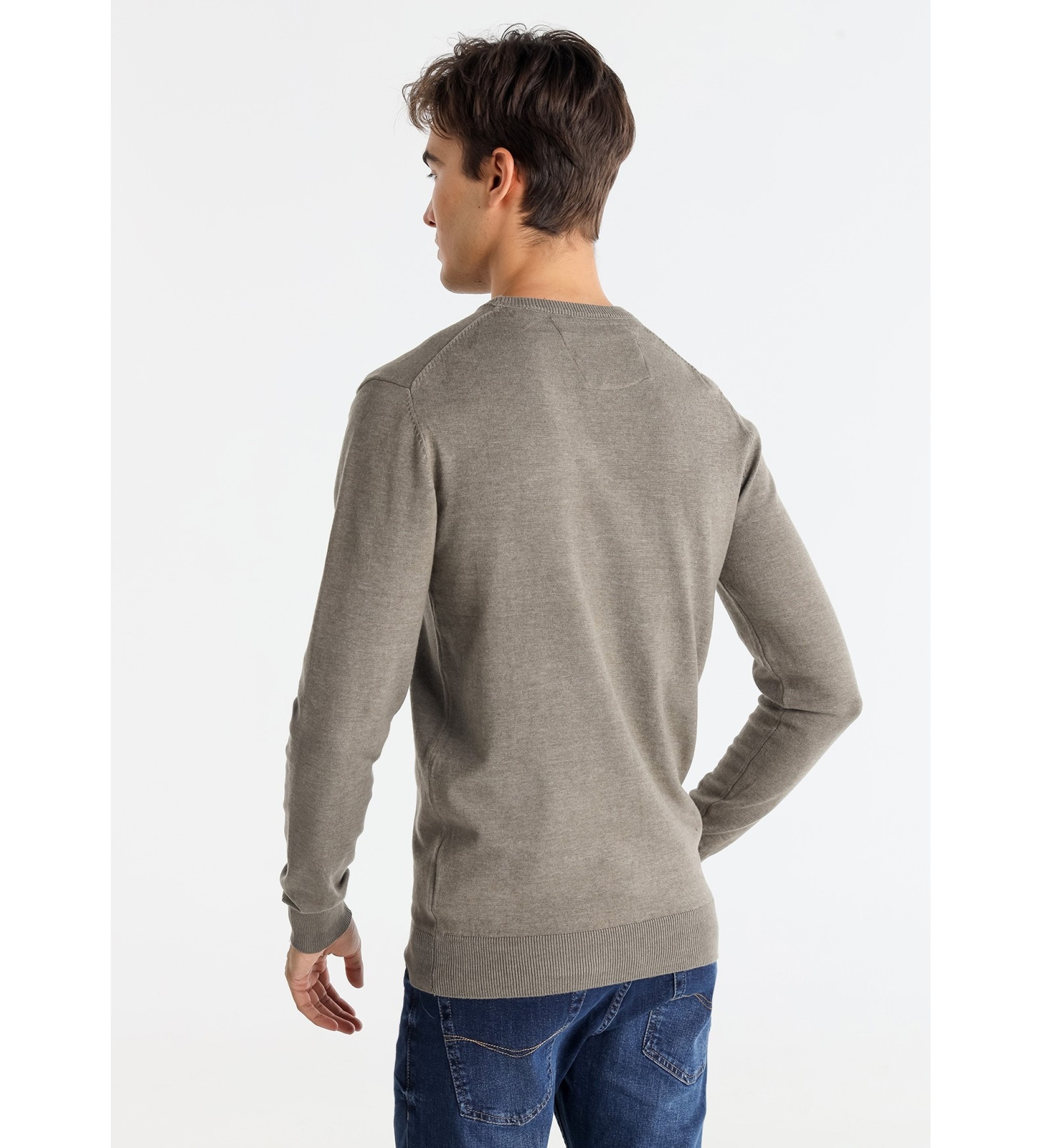 Bendorff Basic-Strickpullover mit grauem gesticktem Logo