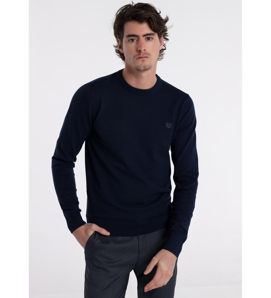 Bendorff Classic sweater with navy box collar