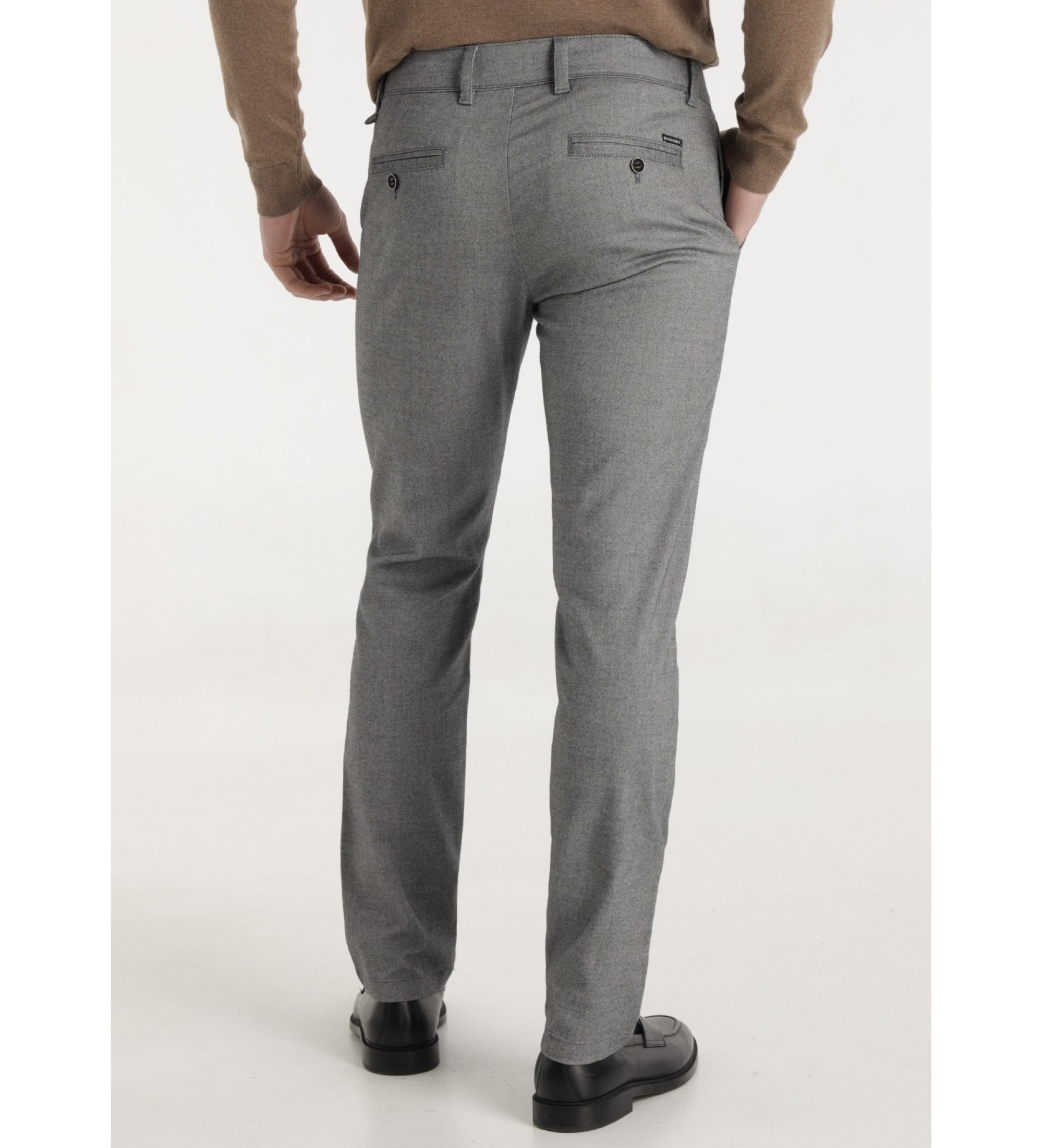 Bendorff Grey elasticated Oxford chino trousers