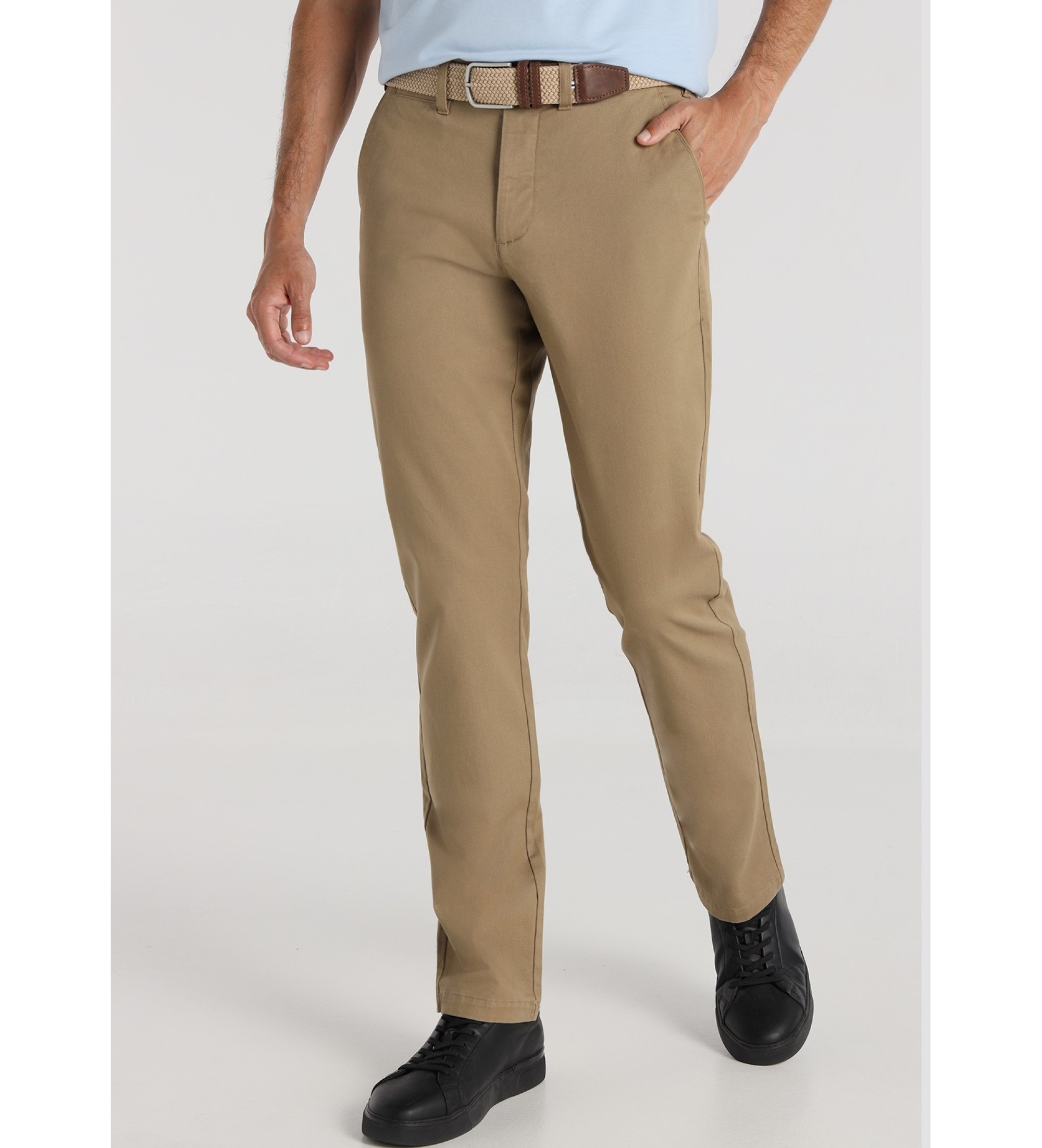 Bendorff Calças chino castanhas de corte regular