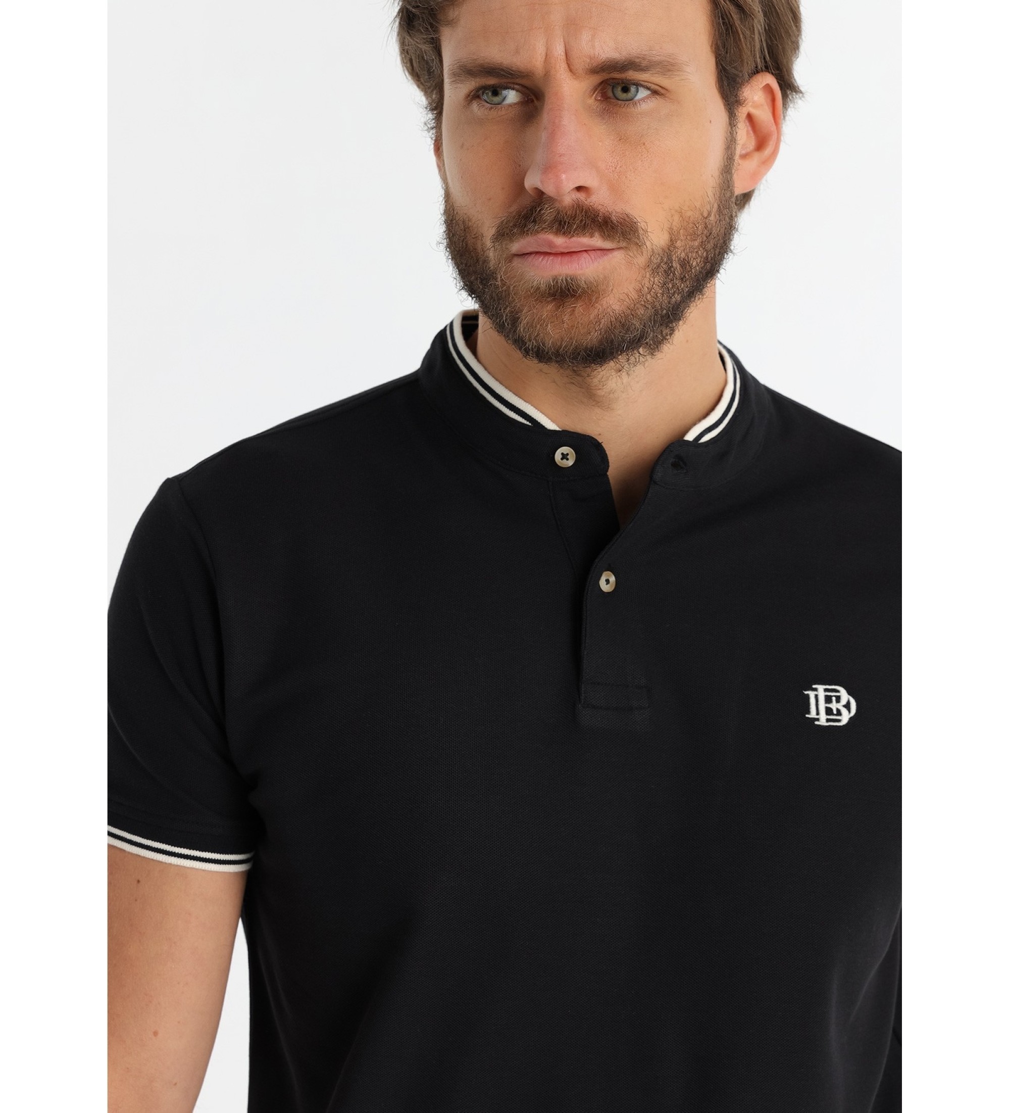 Bendorff Polo nera a maniche corte con elastico