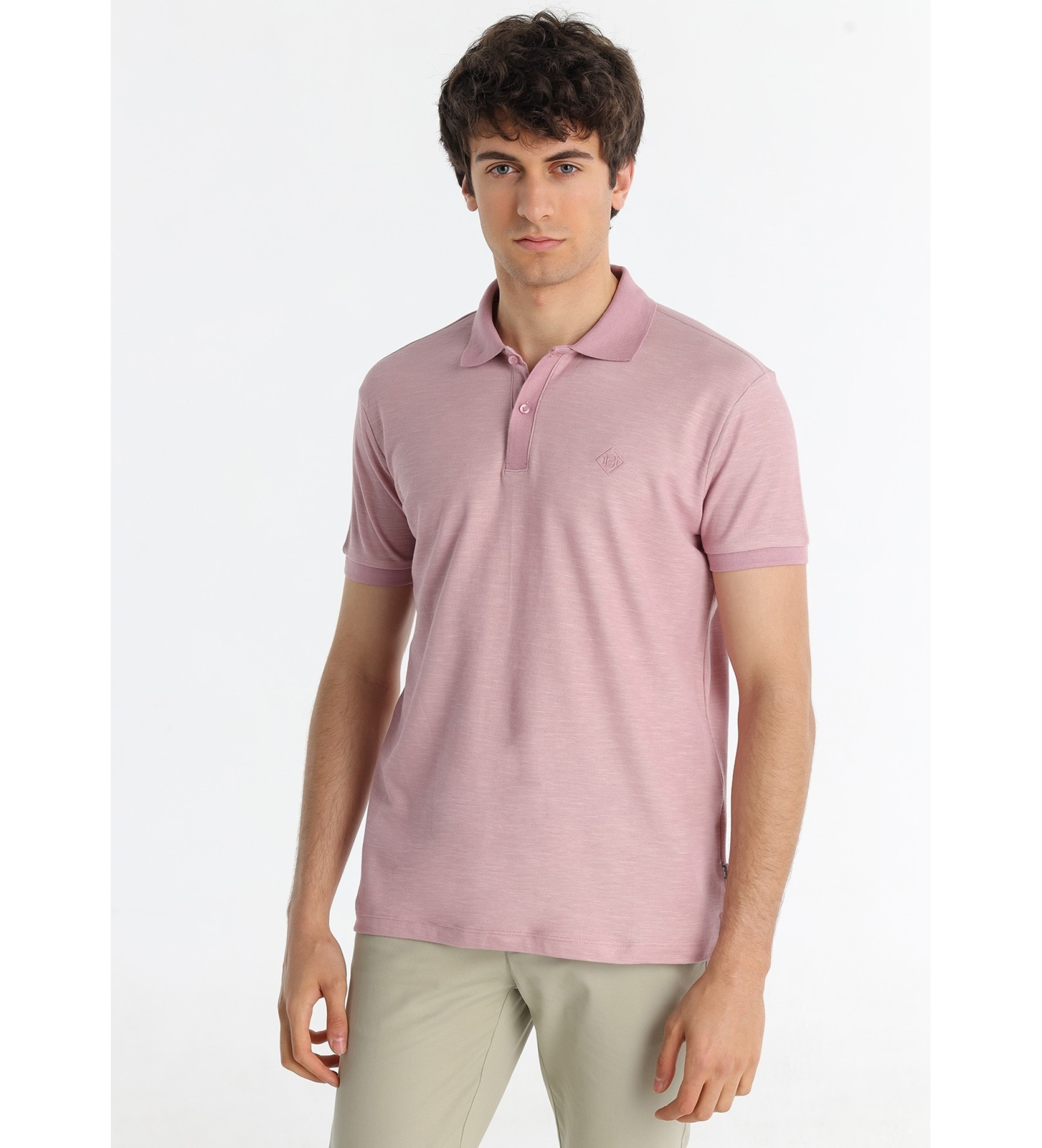 Bendorff Poloshirt met korte mouwen in slub bedrukte piquéstof