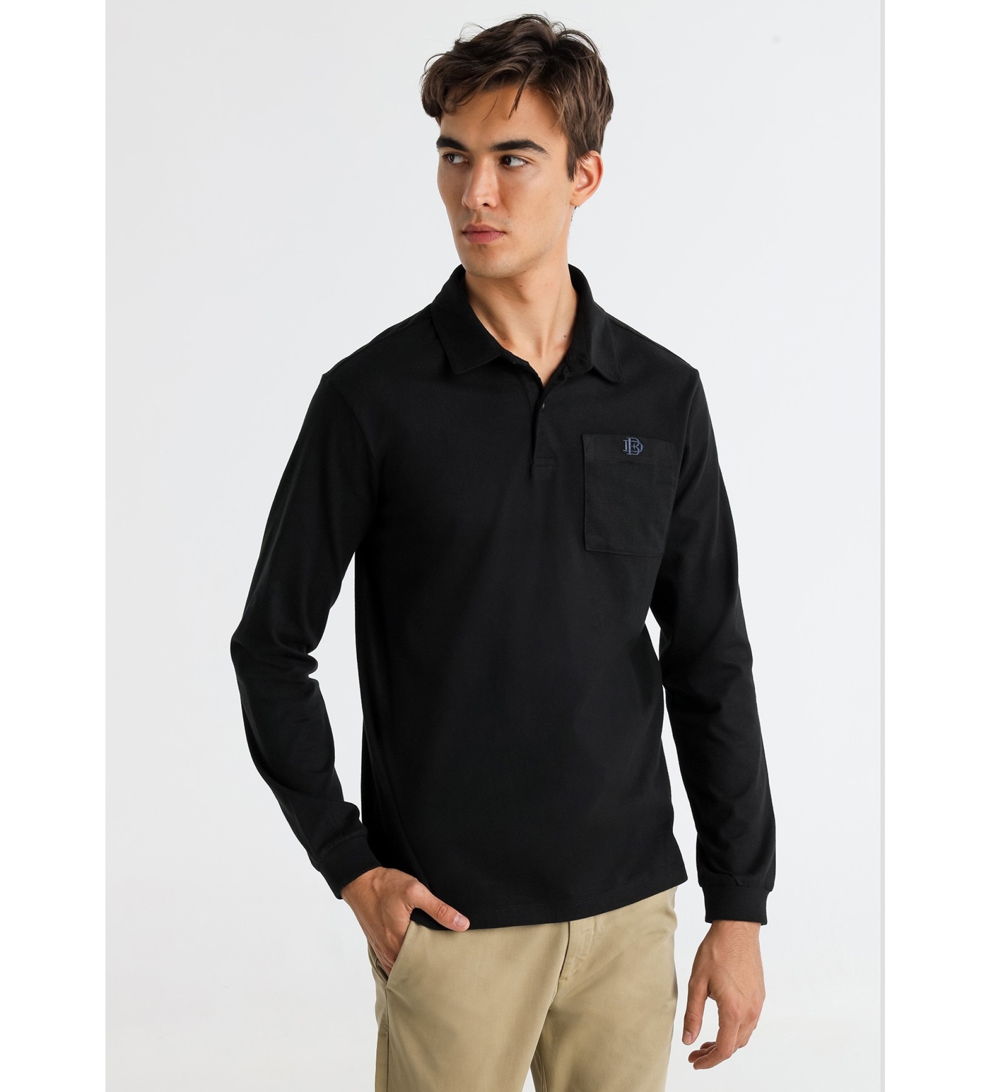 Bendorff Plo liso com bolso no peito preto