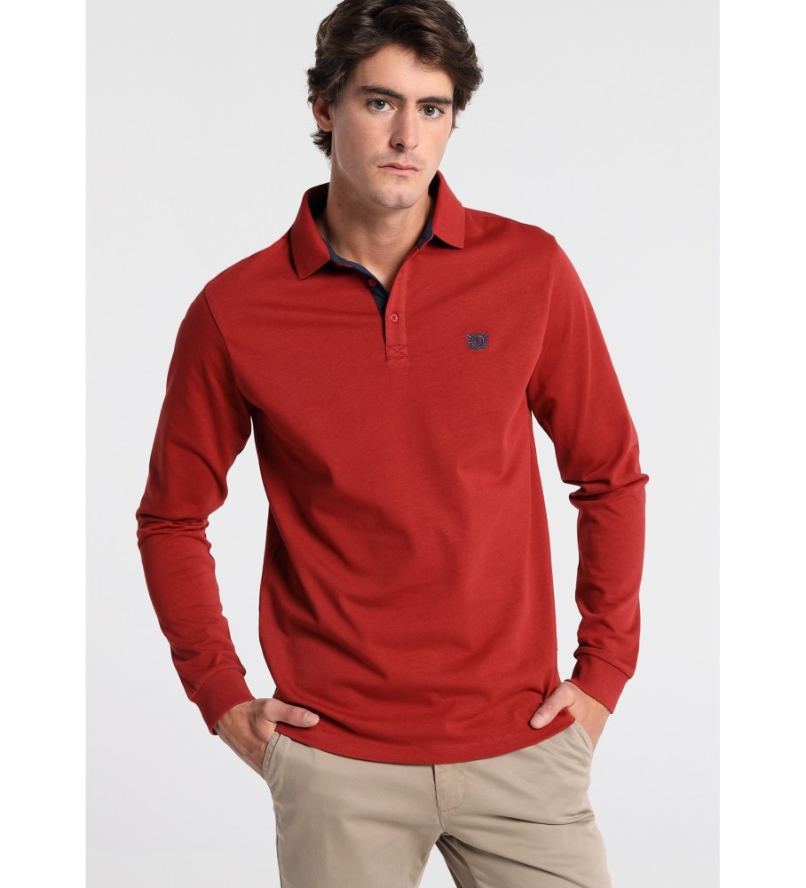 Bendorff Camisa pólo vermelha de manga comprida