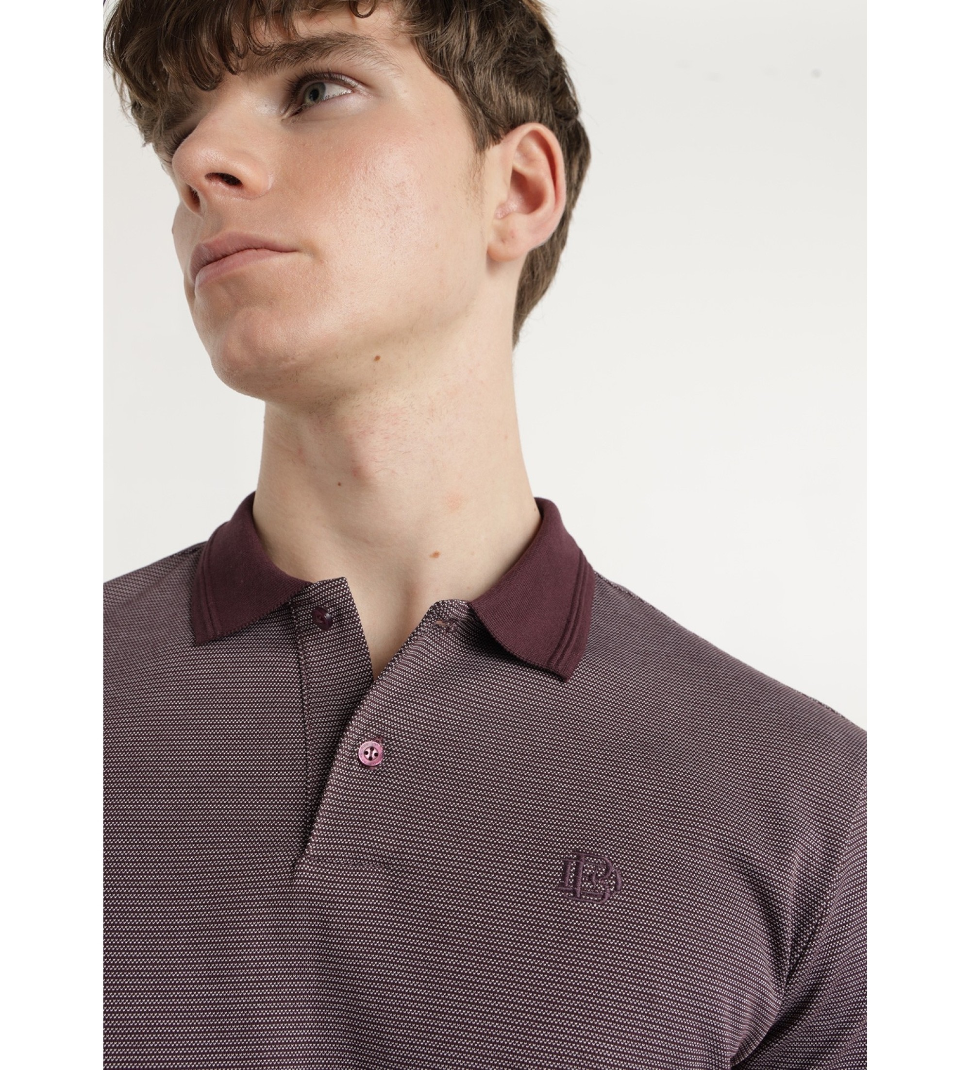 Bendorff Polo con logo jacquard granato