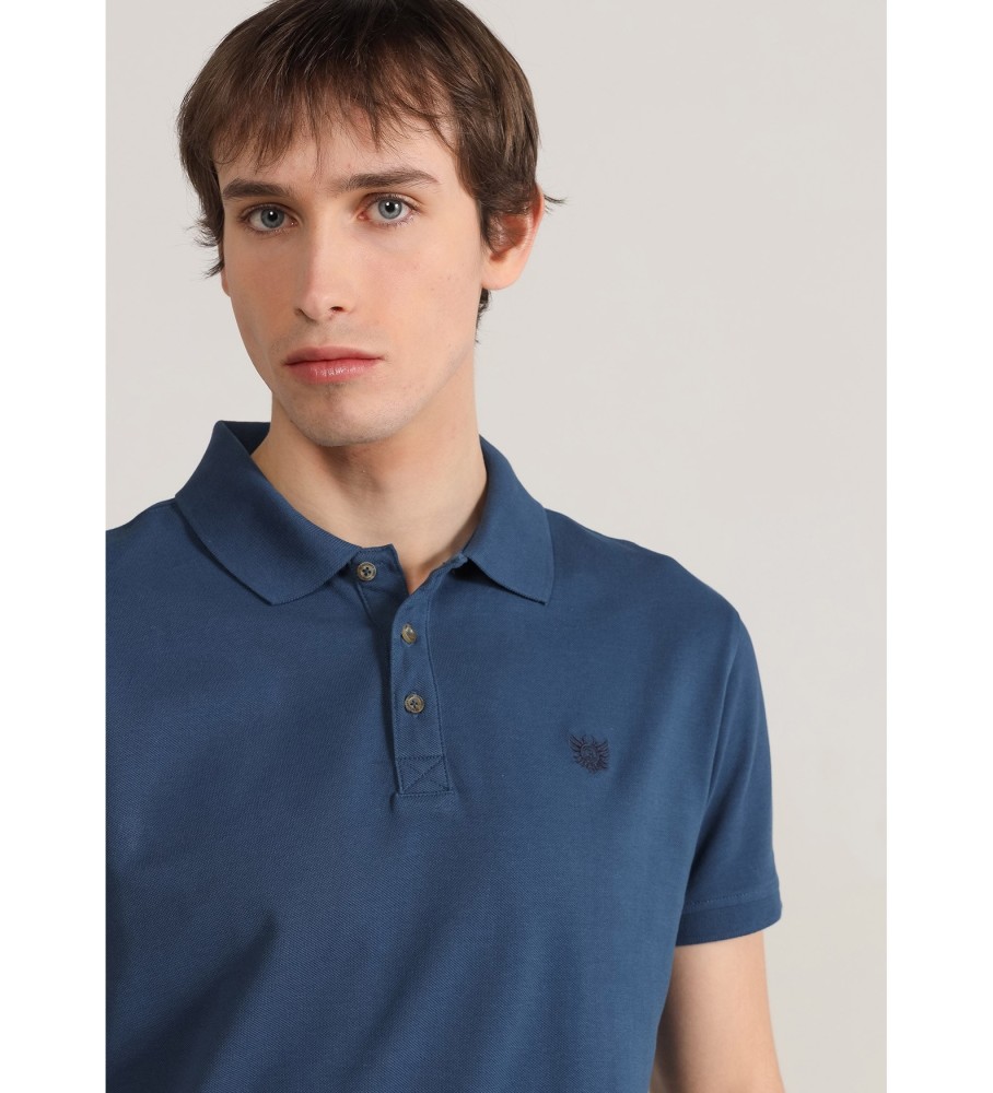 Bendorff Polo pique de manga curta com logtipo edio azul