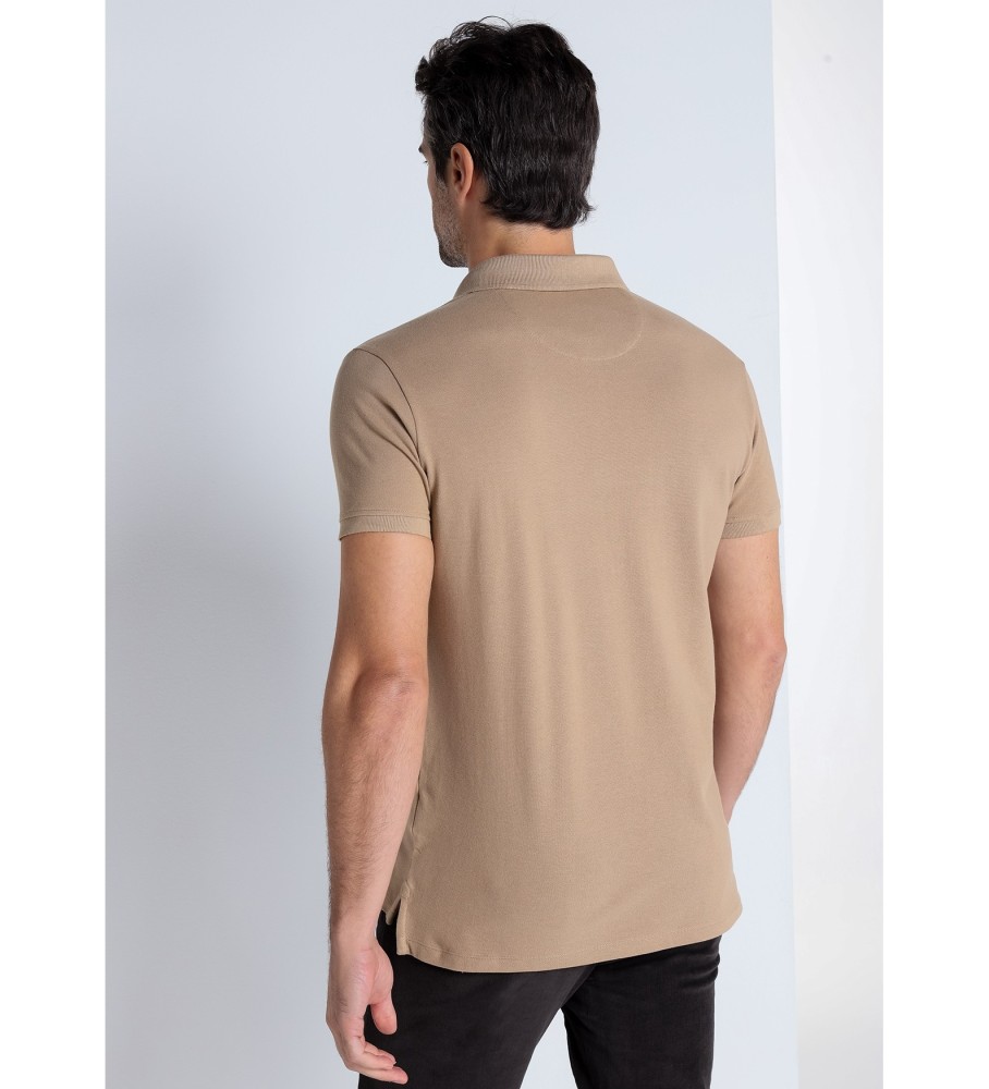 Bendorff BENDORFF - Polo in piqu a maniche corte con logo marrone
