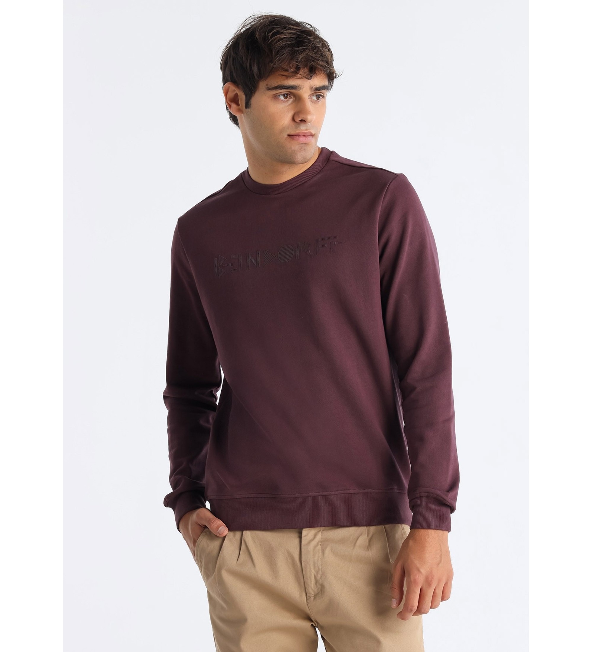 Bendorff Sweatshirt com grfico linear castanho