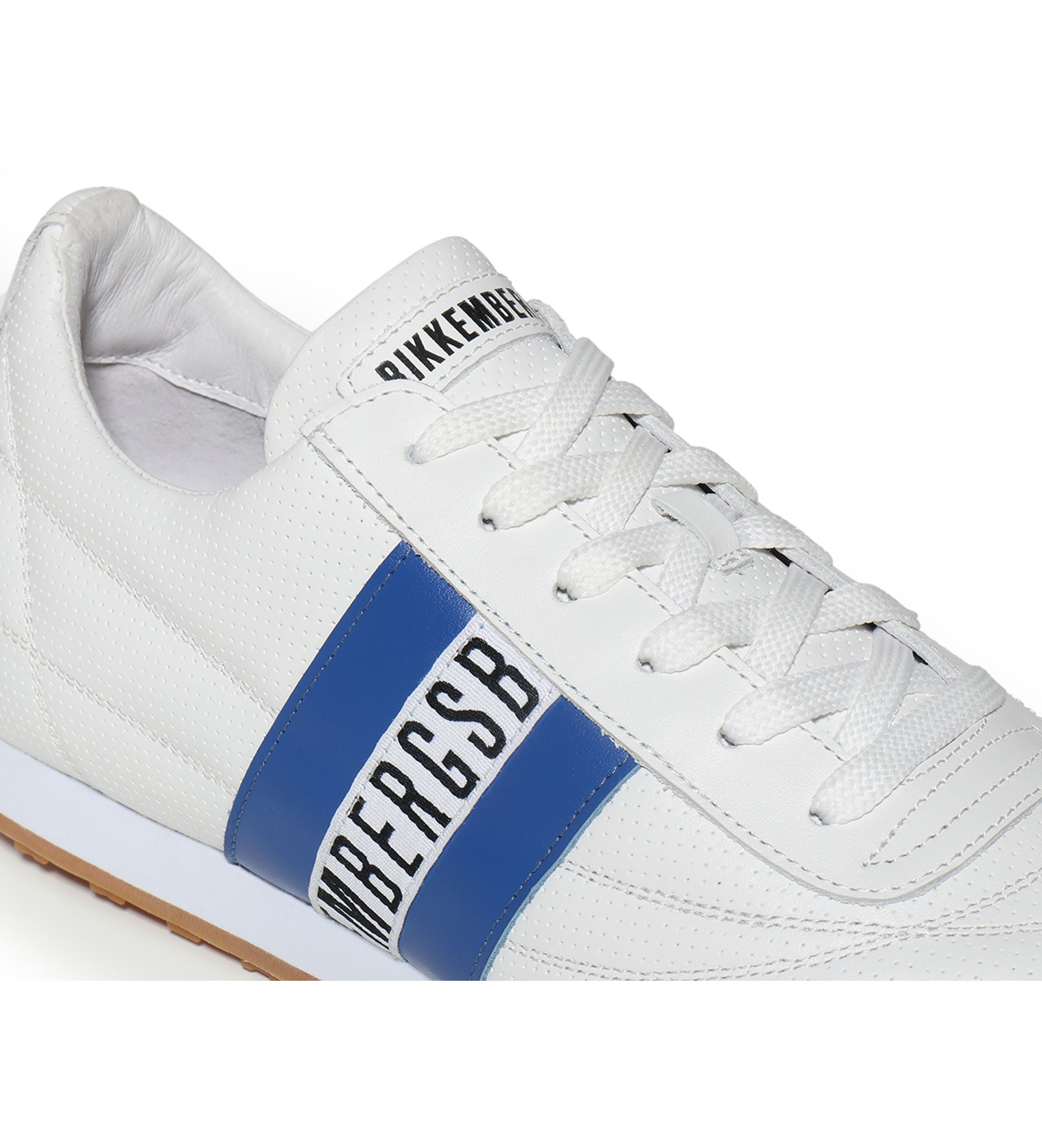 Bikkembergs Soccer leather shoes white, blue Esdemarca Store