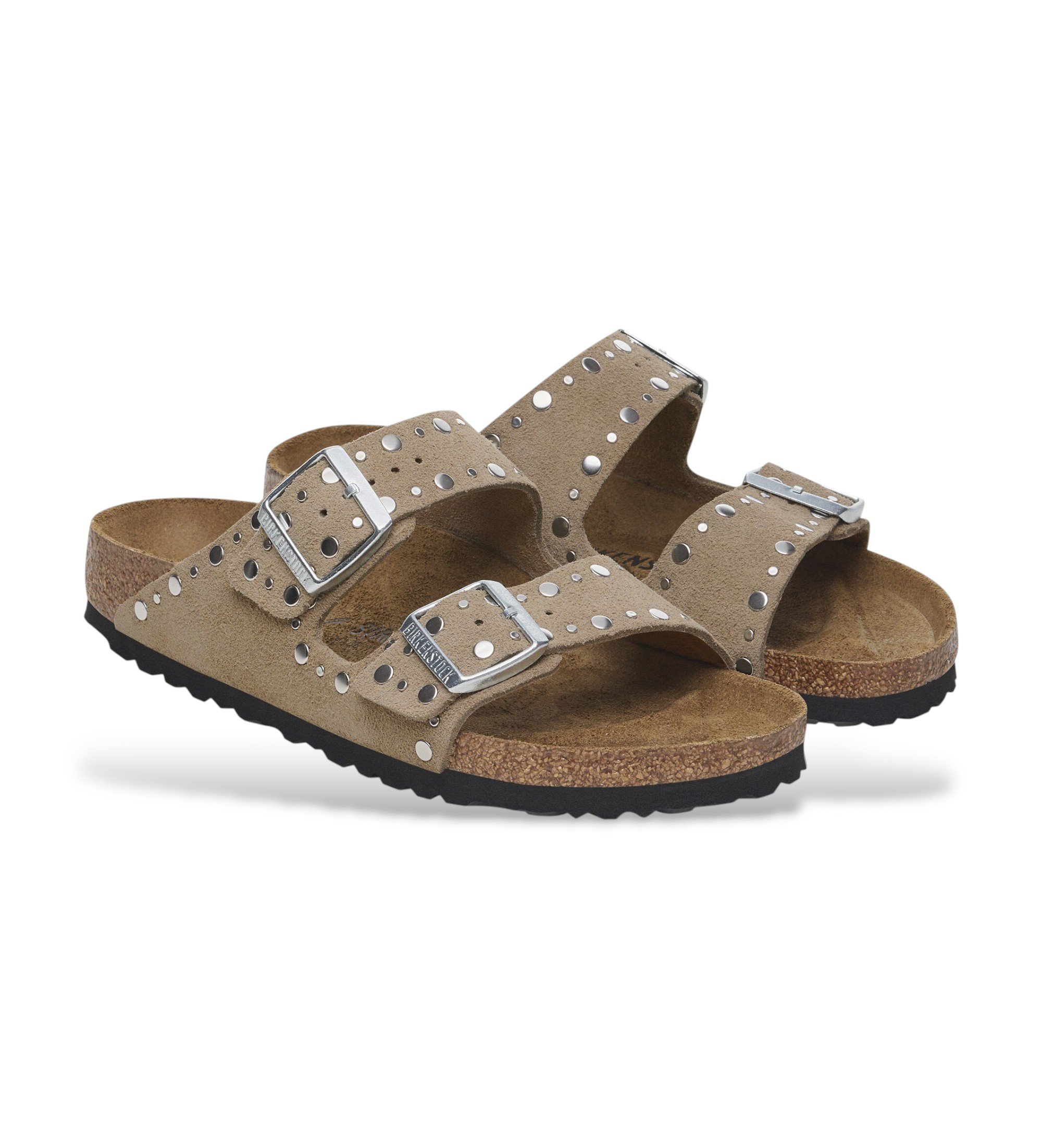 Birkenstock Sandalias de Piel Arizona Rivet (Ajuste Estrecho) marrón