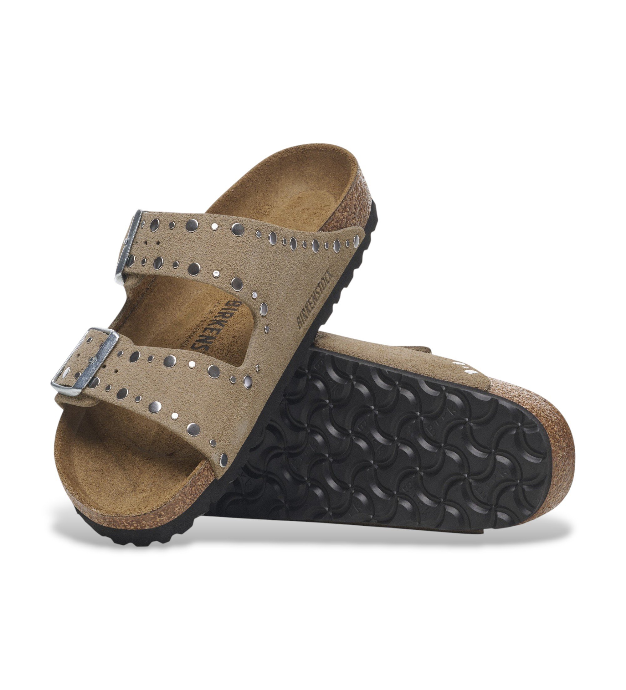 Birkenstock Sandalias de Piel Arizona Rivet (Ajuste Estrecho) marrón