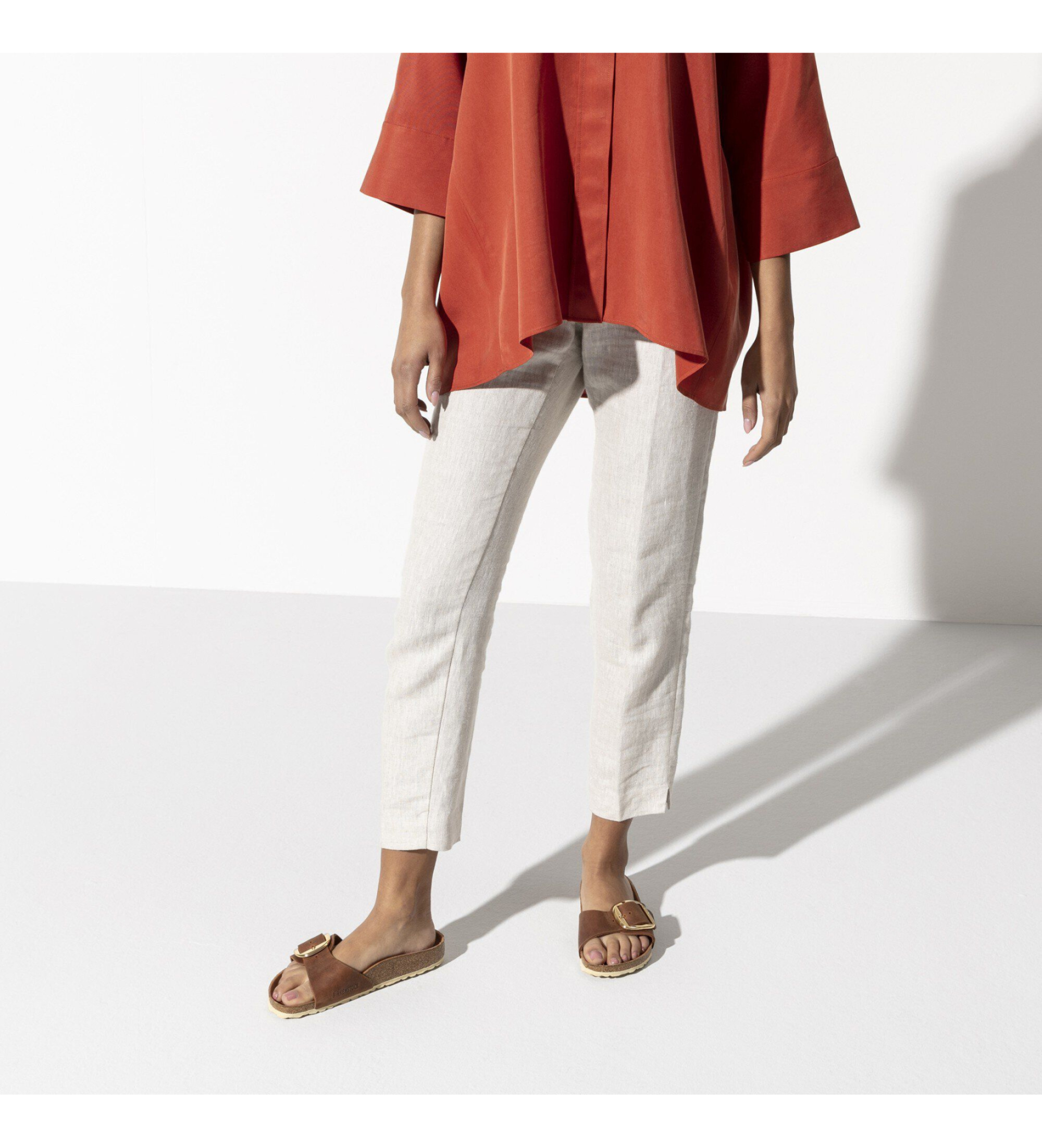 Birkenstock Sandales en cuir Madrid Big Buckle marron