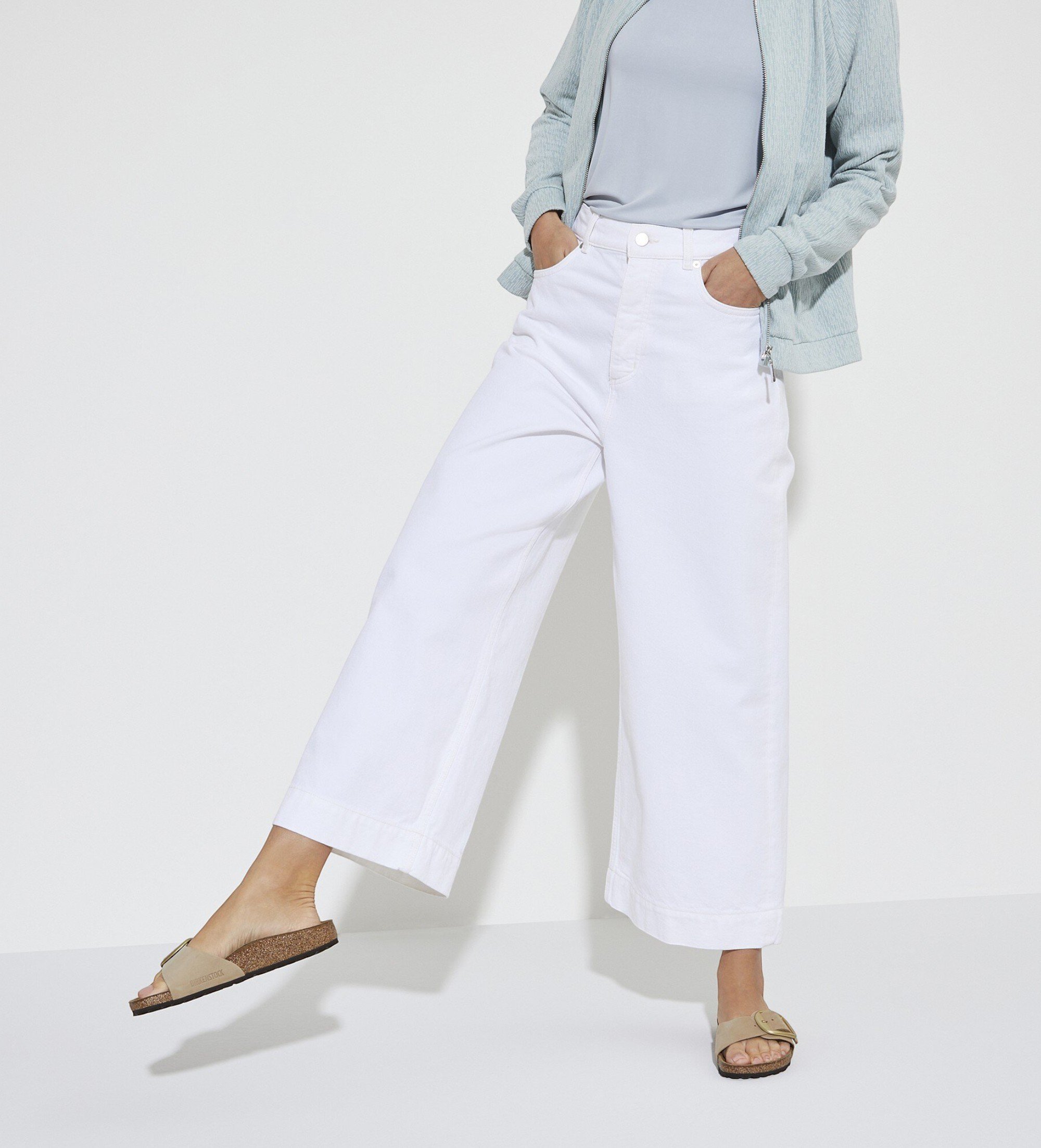 Birkenstock Sandalias de Piel Madrid (Ajuste Estrecho) marrón