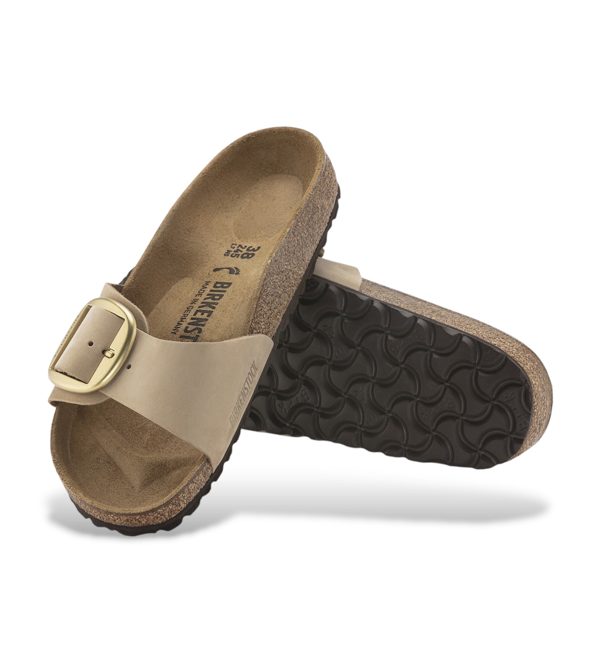Birkenstock Sandalias de Piel Madrid (Ajuste Estrecho) marrón