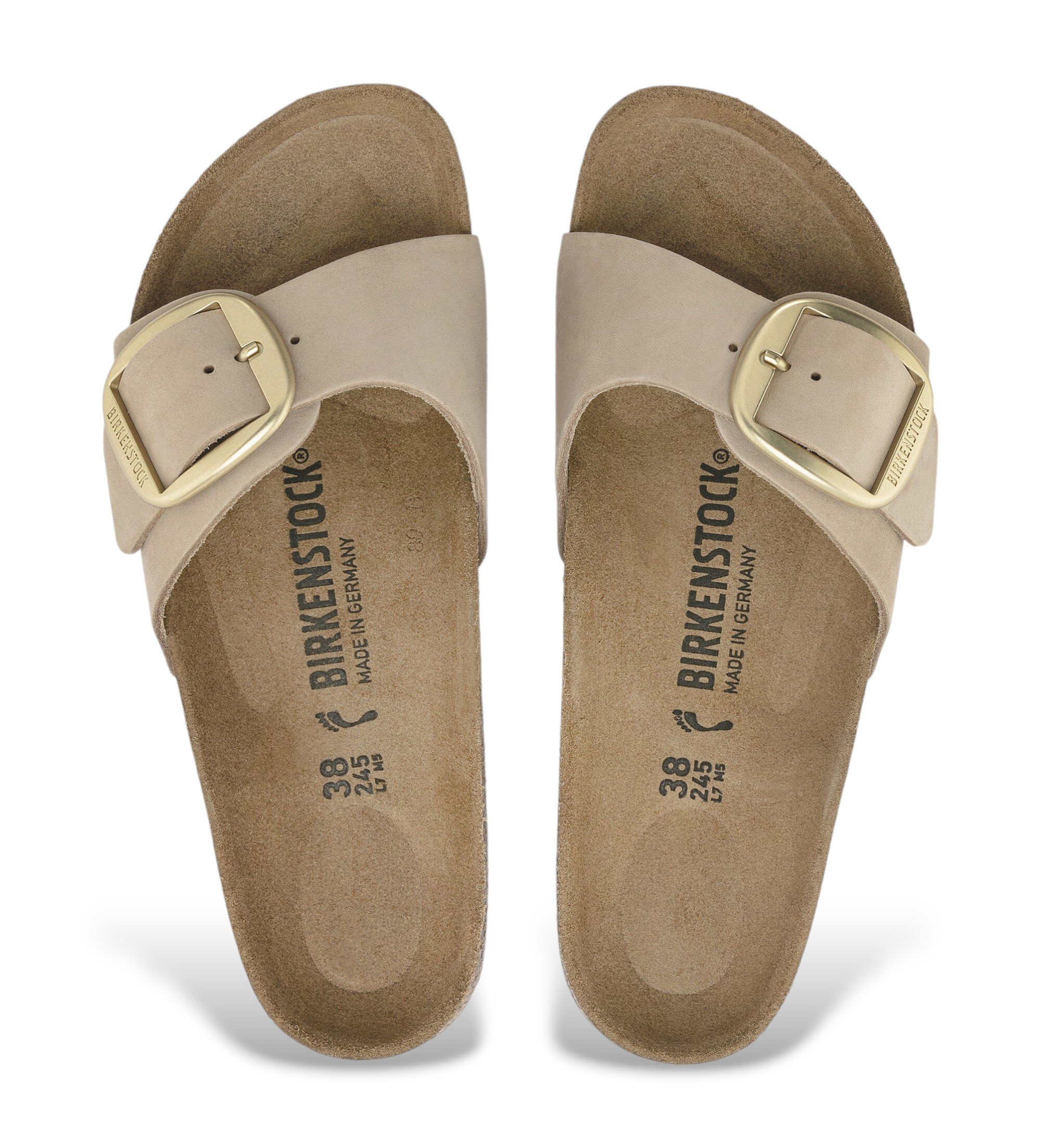 Birkenstock Sandalias de Piel Madrid (Ajuste Estrecho) marrón