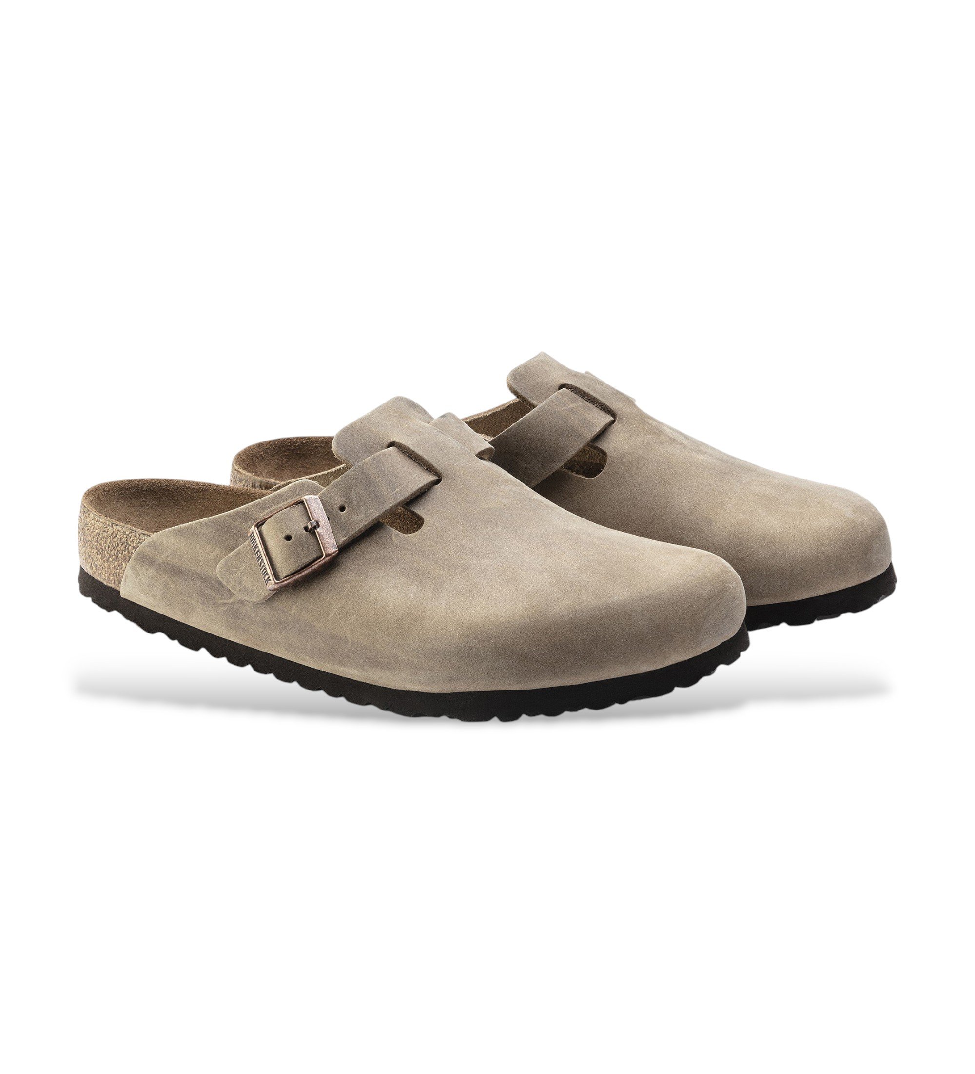 Birkenstock Skórzane chodaki Boston brązowe