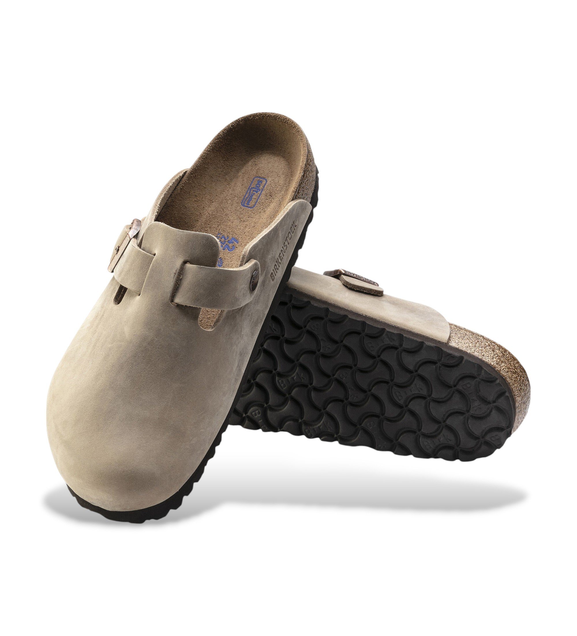 Birkenstock Skórzane chodaki Boston brązowe