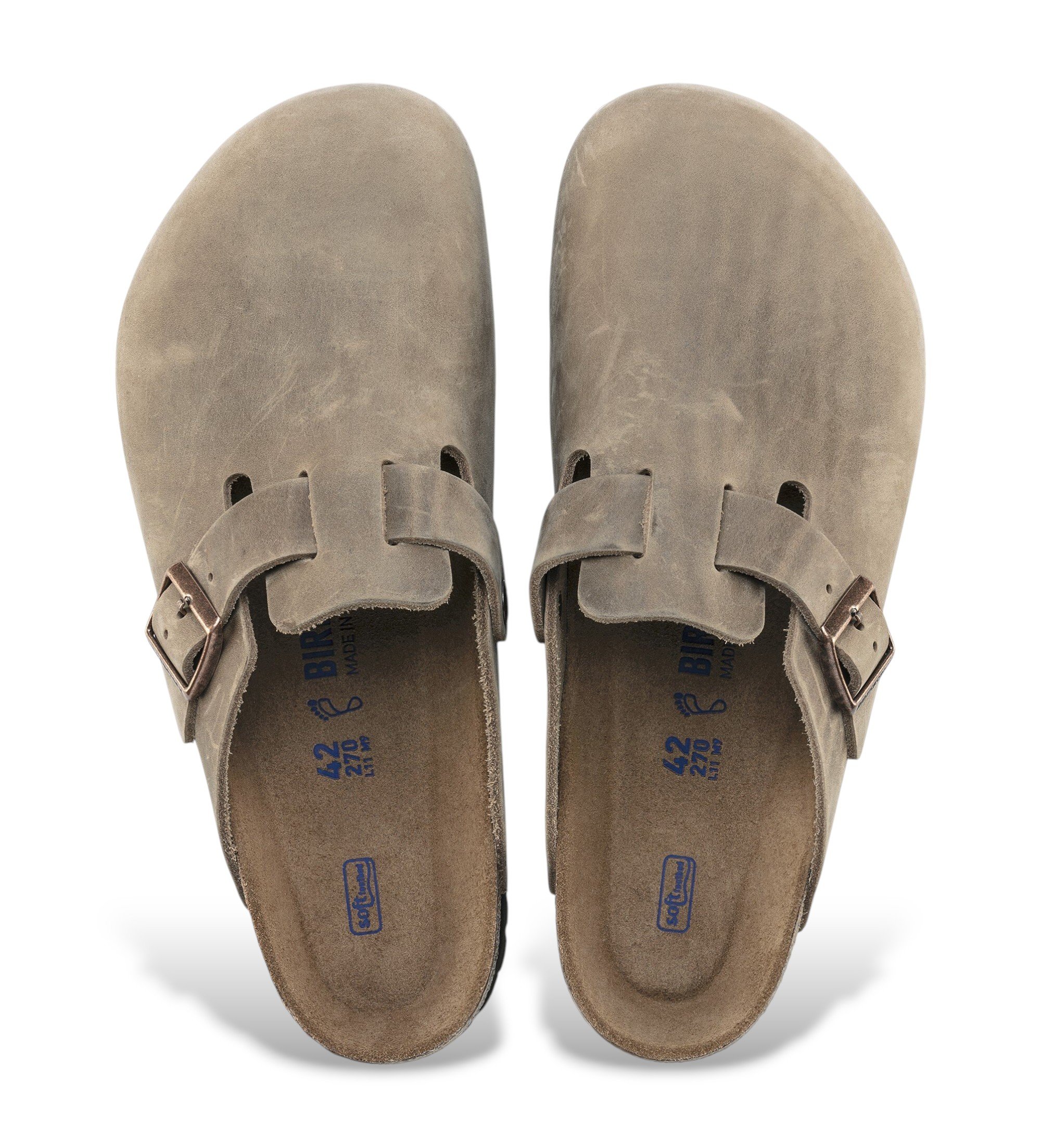 Birkenstock Skórzane chodaki Boston brązowe