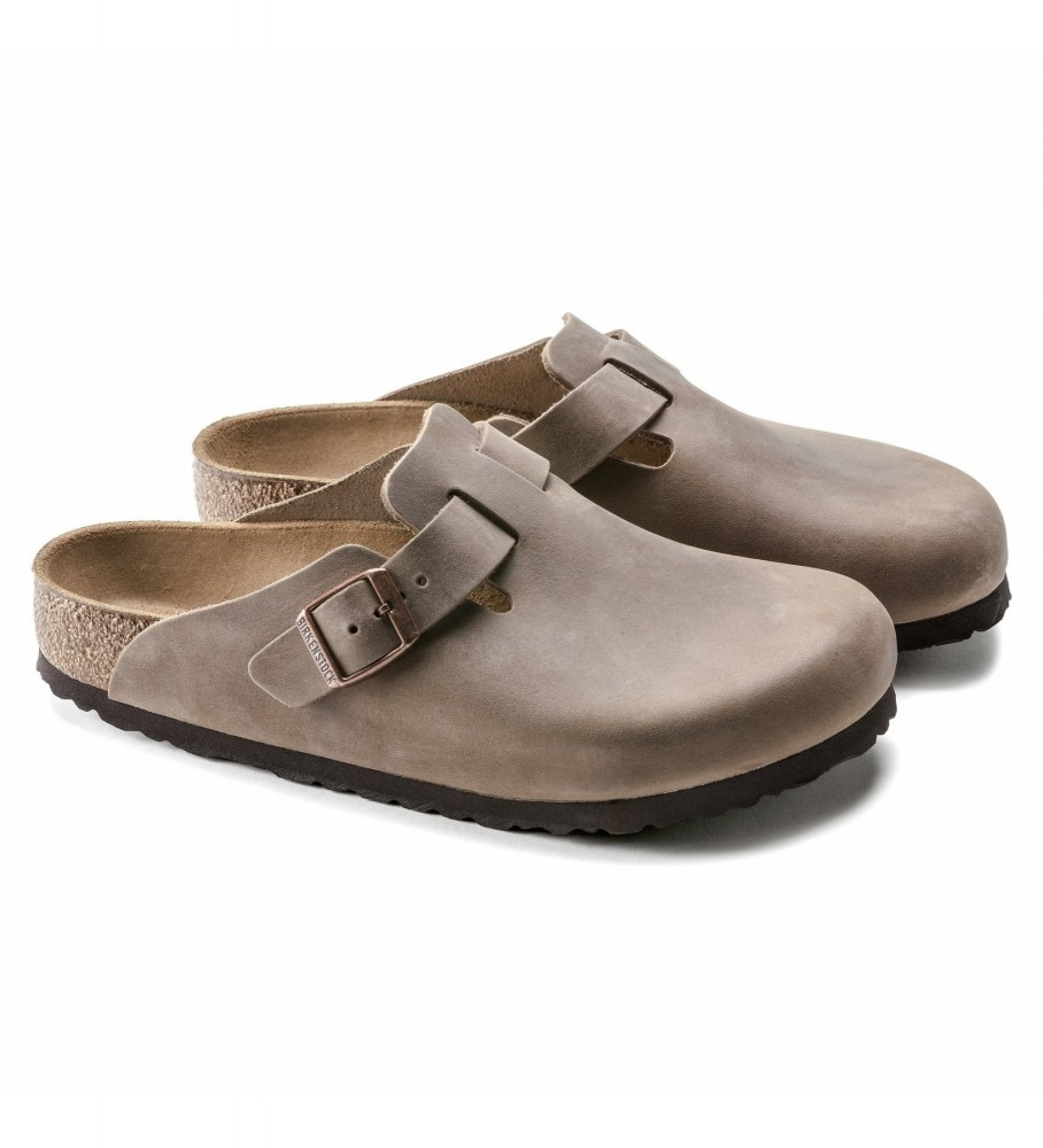 Birkenstock Tr�sko i l�der Boston brun
