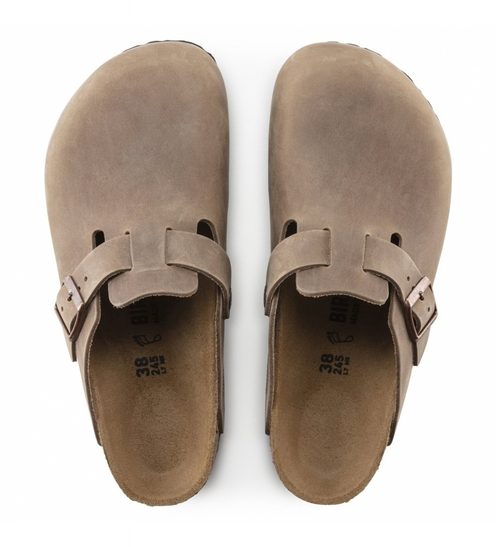 Birkenstock Tr�sko i l�der Boston brun