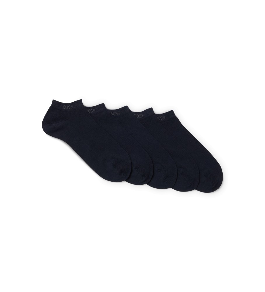 BOSS Pack de 5 calcetines tobilleros marino