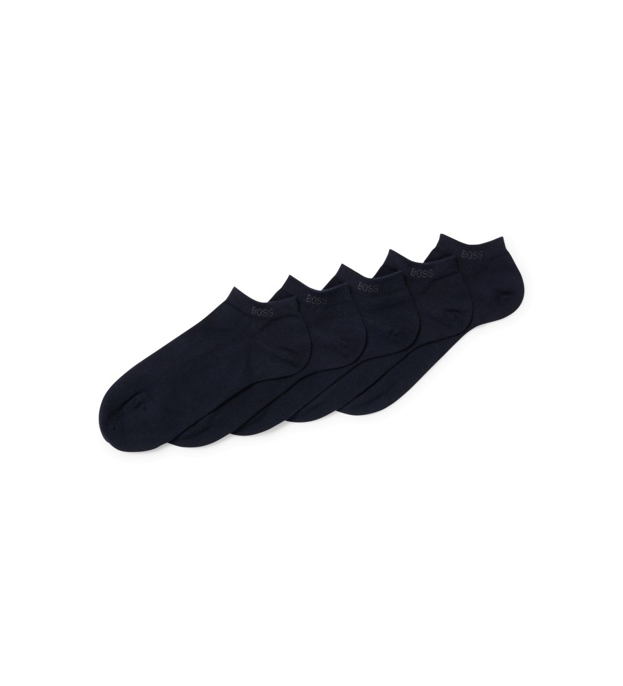 BOSS Pack de 5 calcetines tobilleros marino